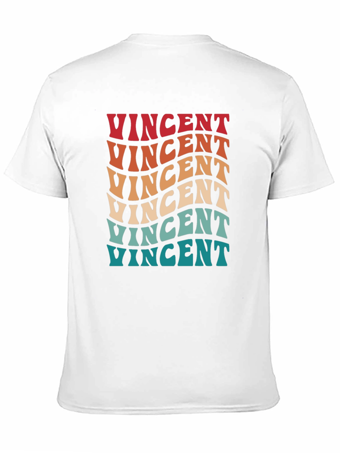 Retro Vincent T-Shirt: Groovy Personalized Name Tee