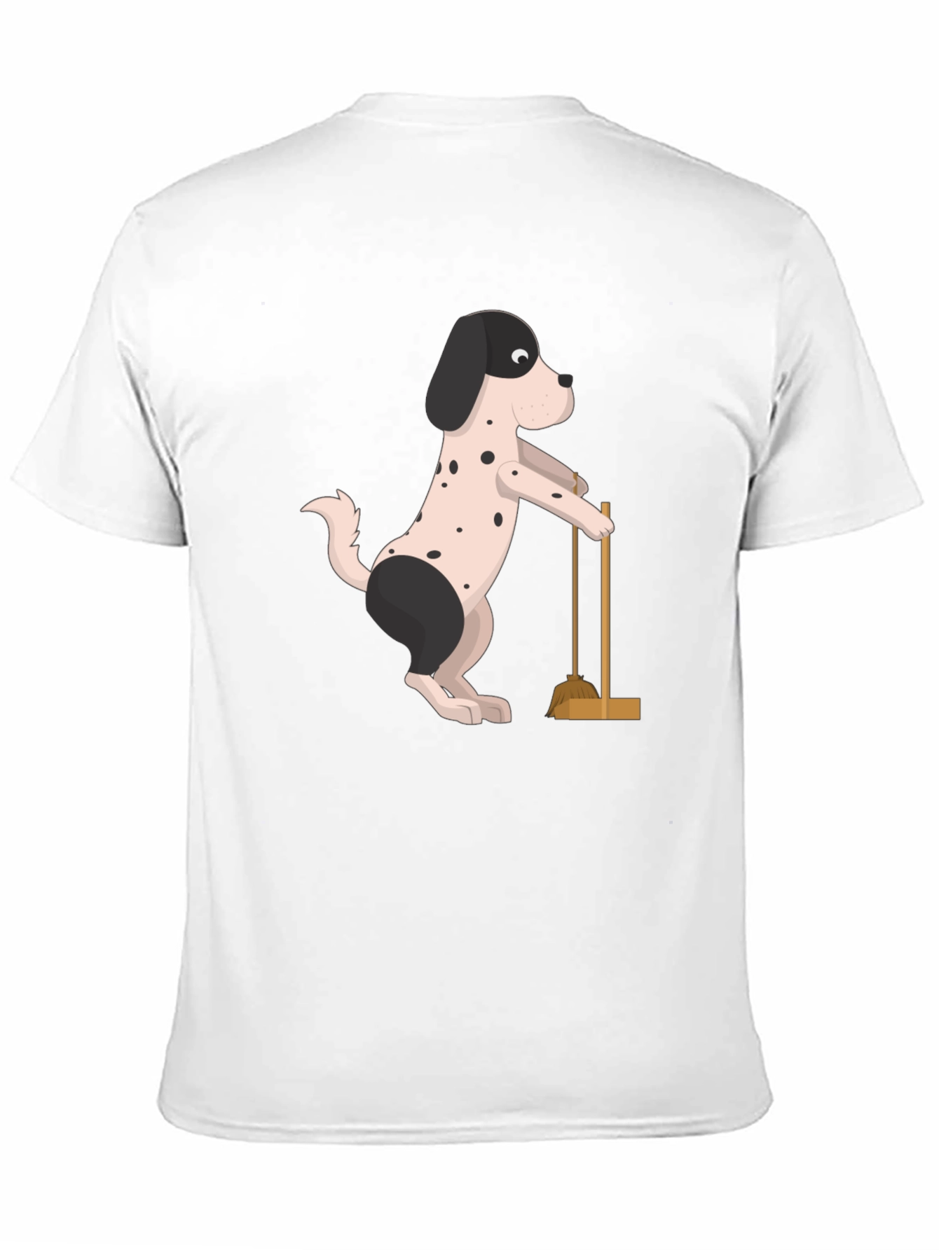 Dog Sweeping T-Shirt | Black Cotton Tee