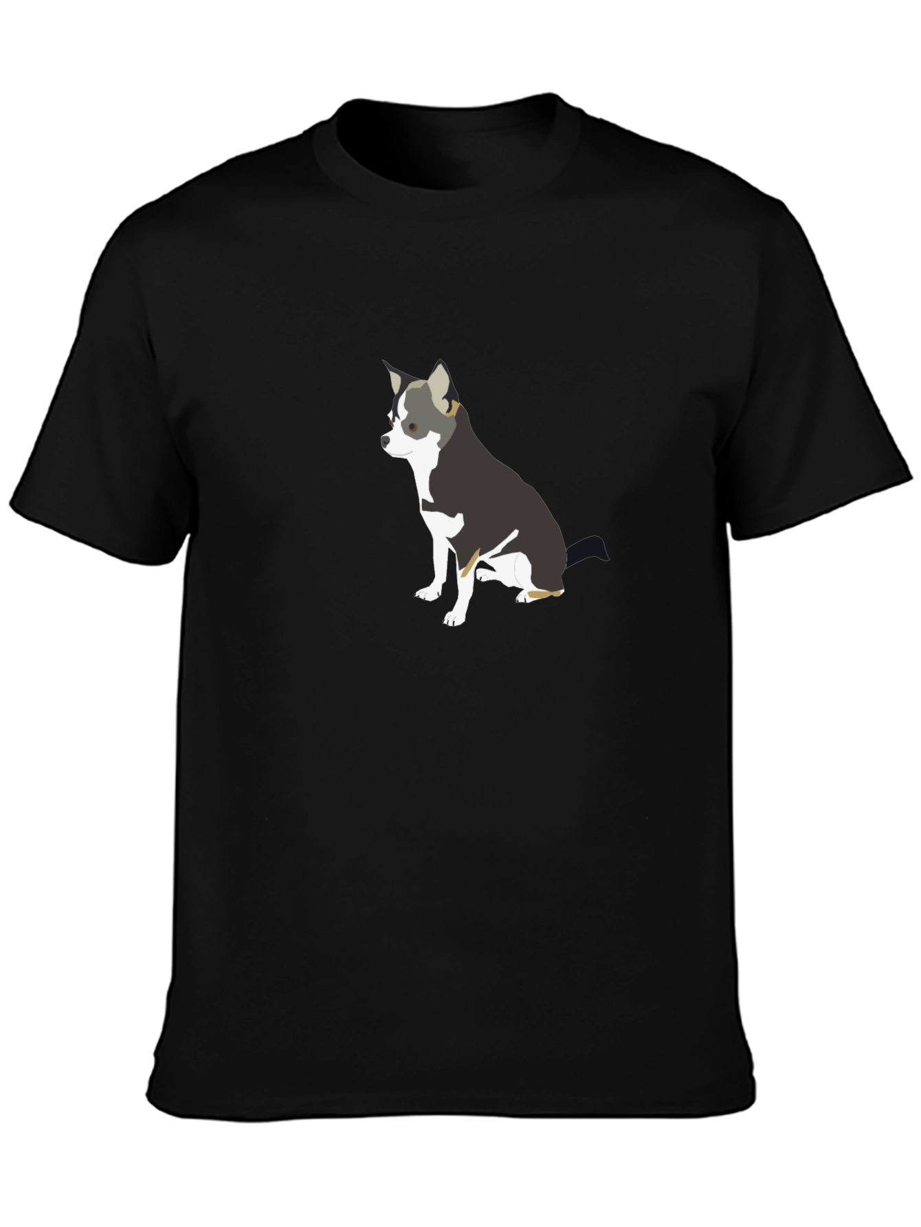 Chihuahua Graphic Print Black T-Shirt