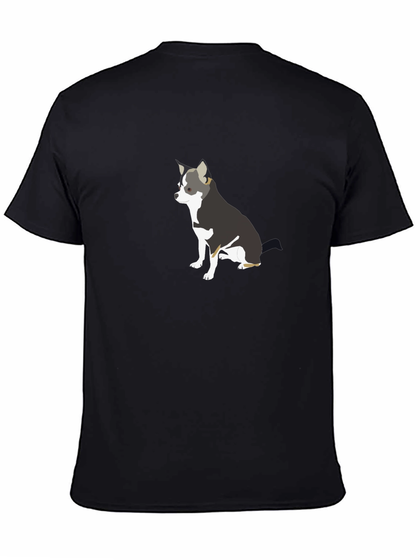 Chihuahua Graphic Print Black T-Shirt
