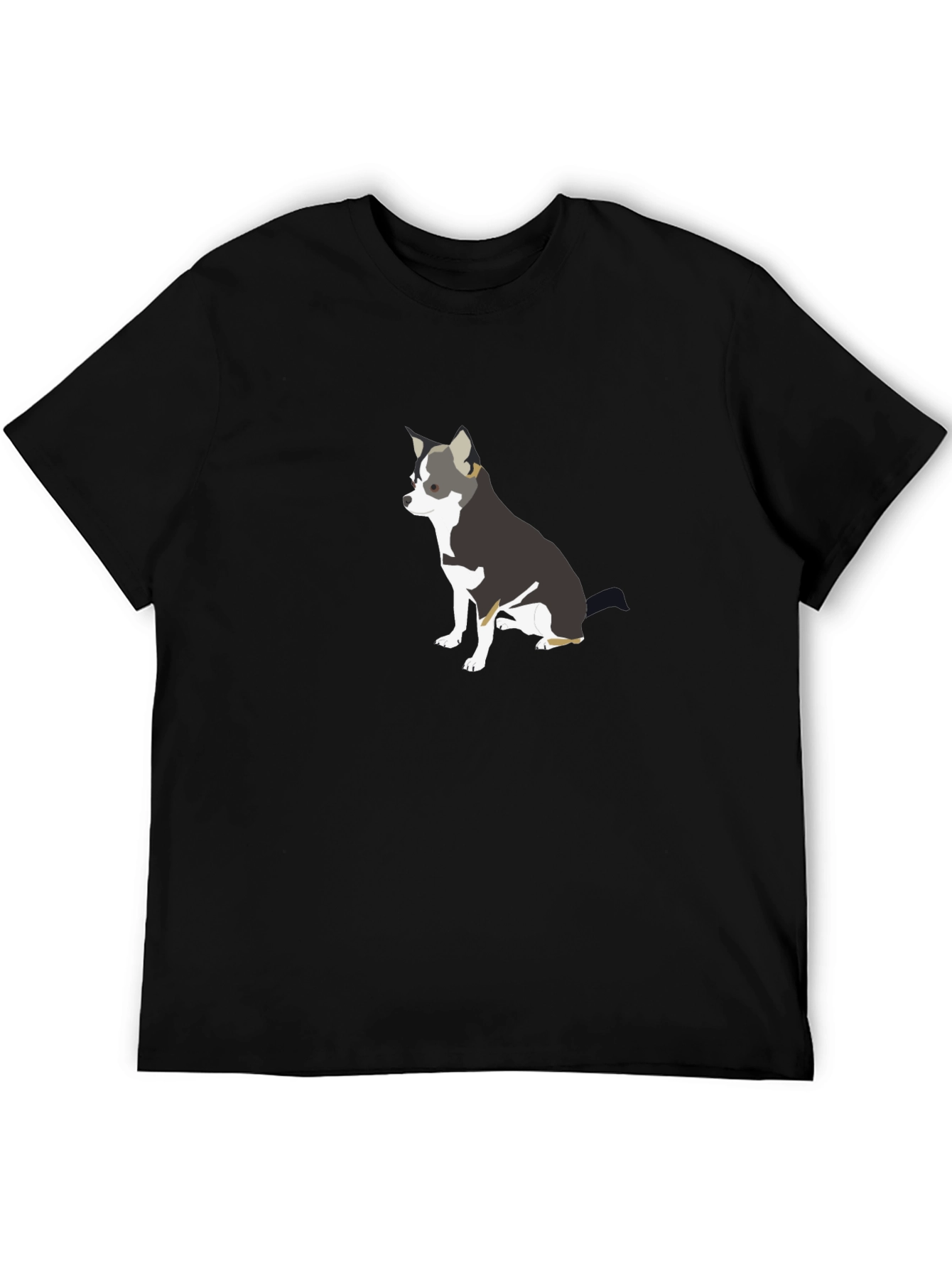 Chihuahua Graphic Print Black T-Shirt