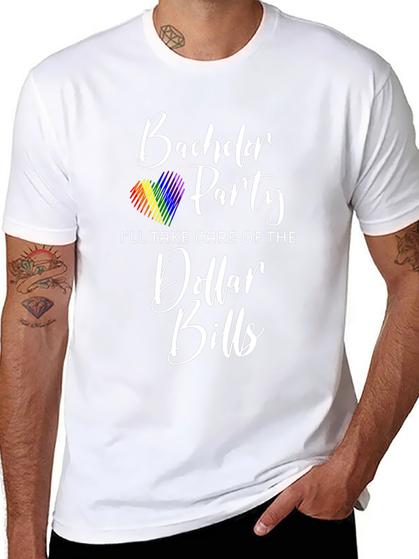 Bachelor Party LGBTQ+ Pride T-Shirt Dollar Bills