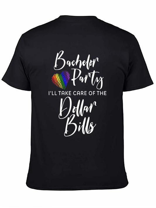 Bachelor Party LGBTQ+ Pride T-Shirt Dollar Bills