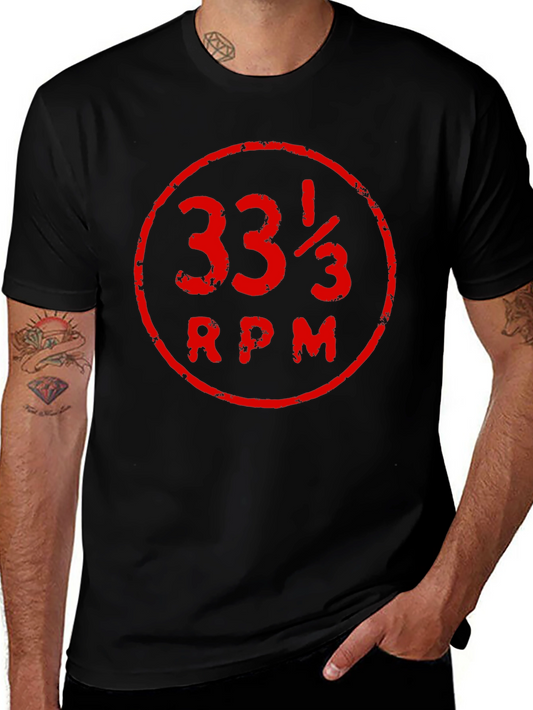 33 1/3 RPM Black Graphic Tee - Vintage Record Lover