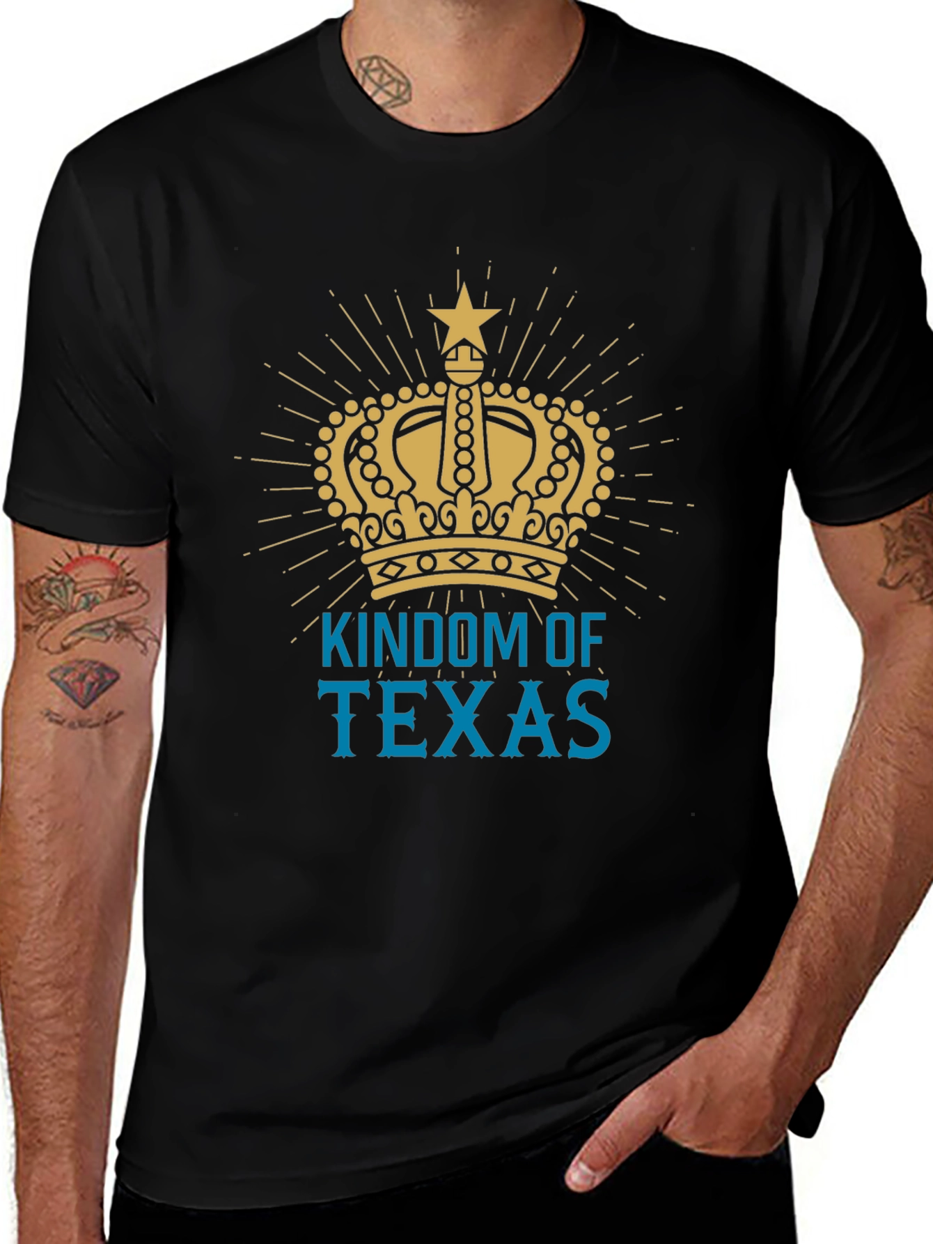 Kingdom of Texas Graphic Tee - Mens Black T-Shirt