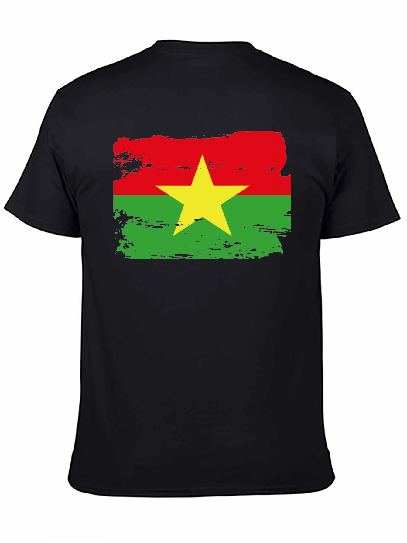 Burkina Faso Flag T-Shirt - Black Cotton Tee