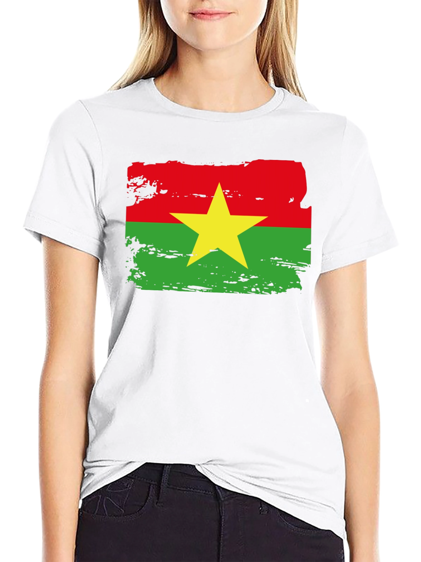 Burkina Faso Flag T-Shirt - Black Cotton Tee