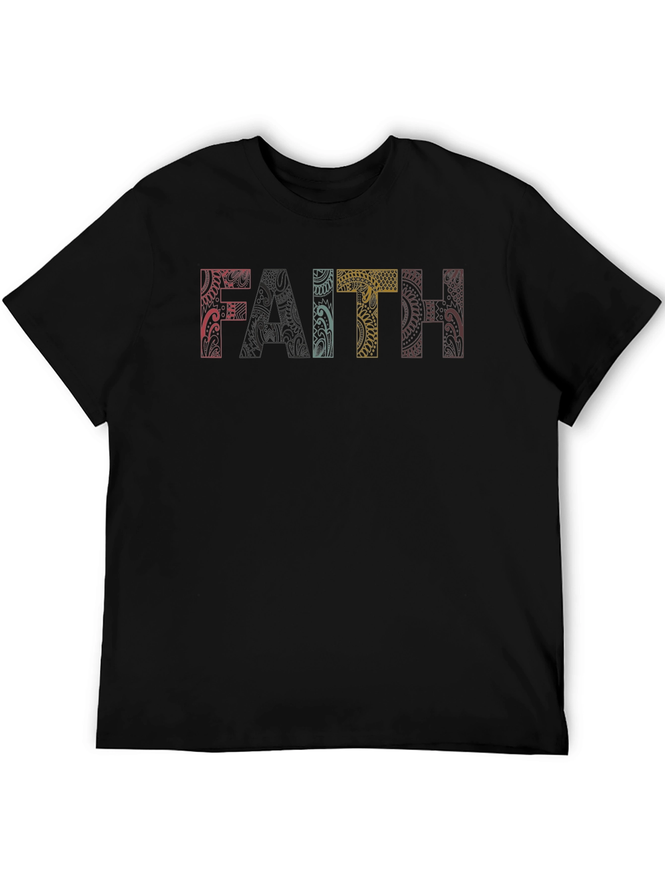 Faith Graphic Print Black T-Shirt