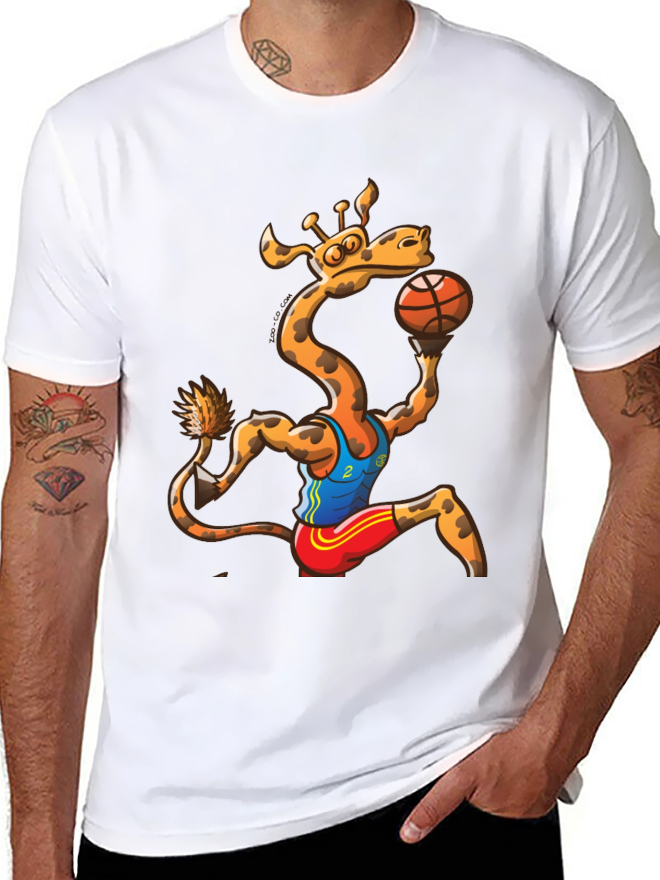 Giraffe Basketball Player Graphic T-Shirt
