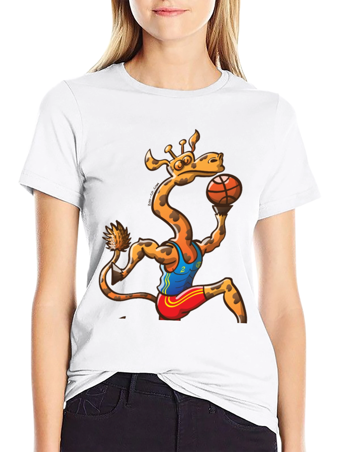 Giraffe Basketball Player Graphic T-Shirt