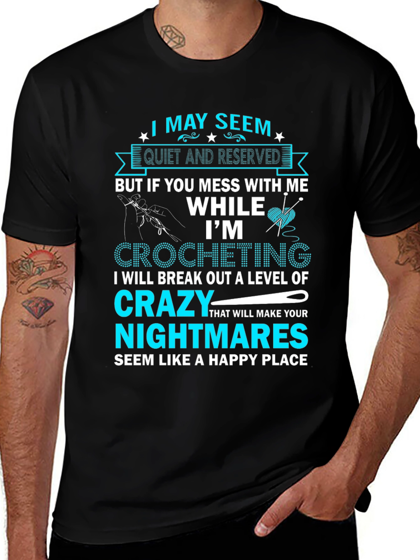 Im Crocheting T-Shirt - Crazy Level Warning