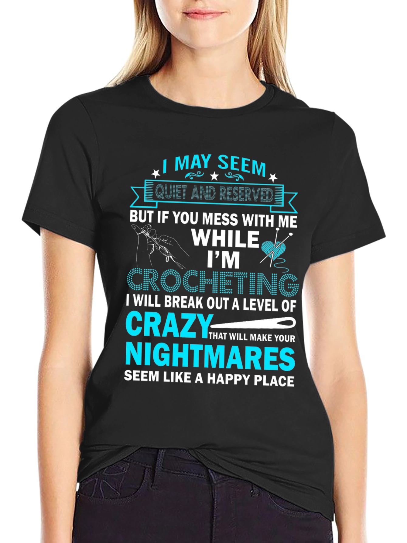 Im Crocheting T-Shirt - Crazy Level Warning