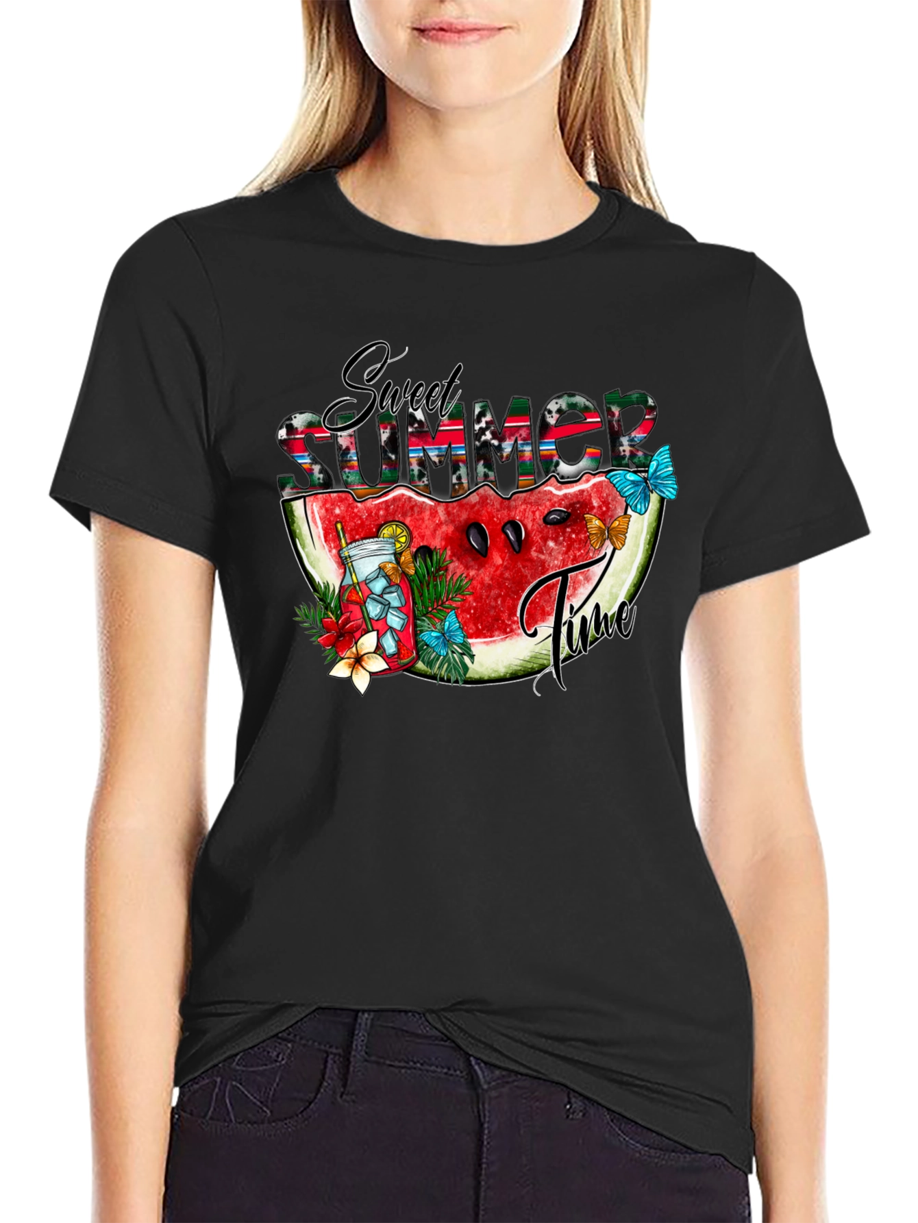 Sweet Summer Time Watermelon Graphic T-Shirt