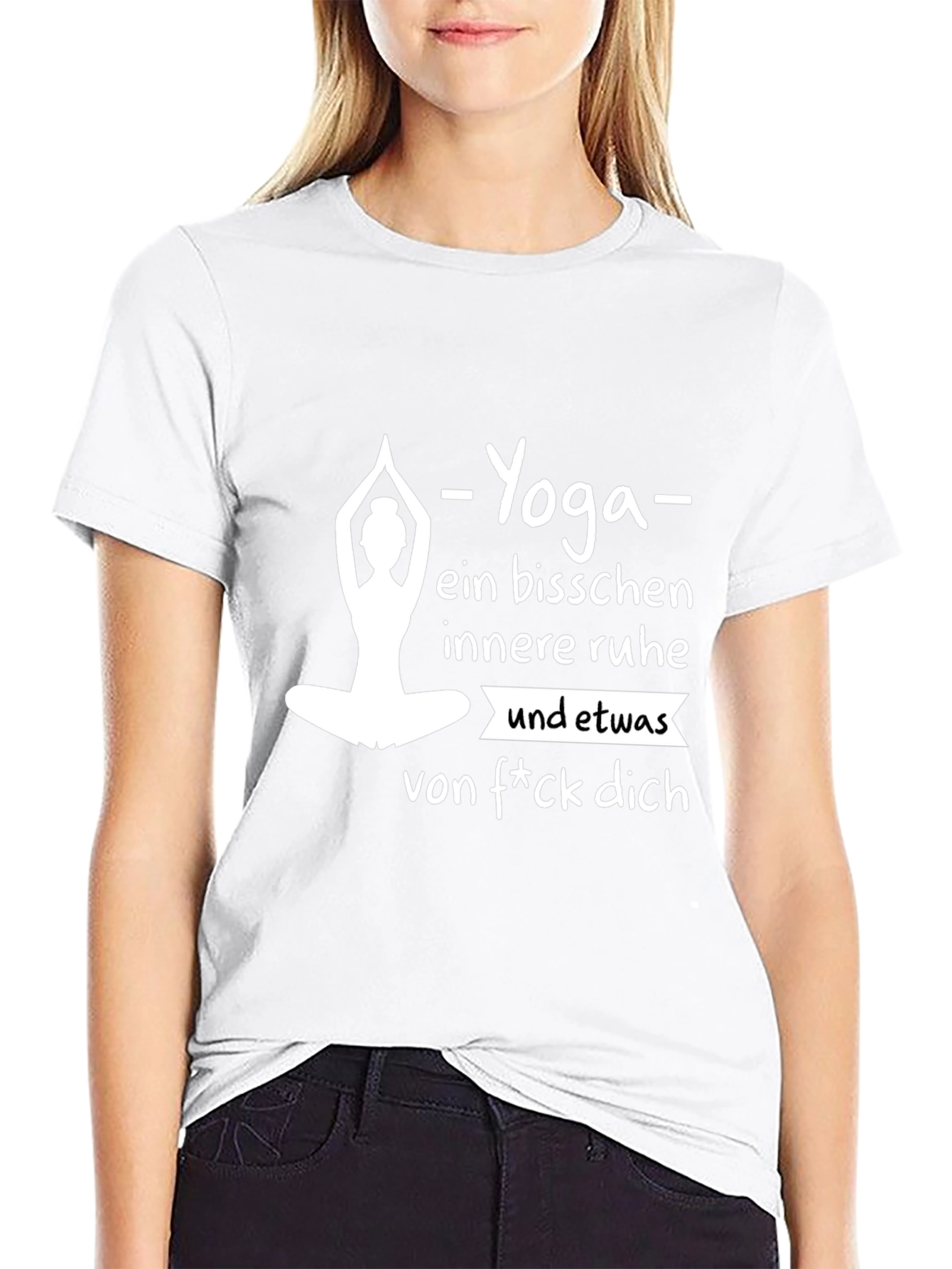 Yoga Inner Peace Funny Graphic Tee - Black Cotton