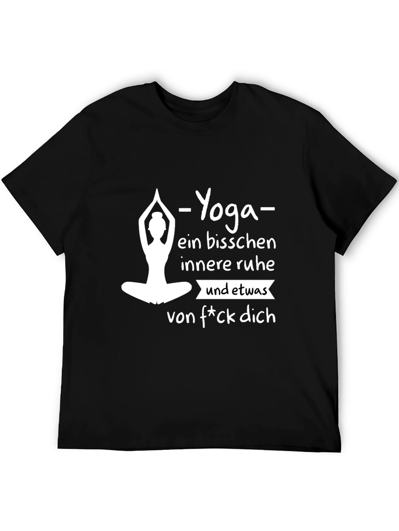 Yoga Inner Peace Funny Graphic Tee - Black Cotton