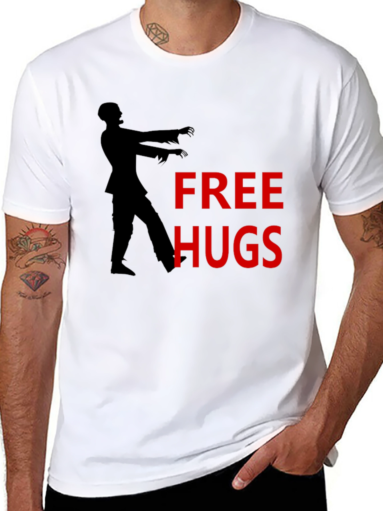 Free Hugs Zombie Graphic T-Shirt
