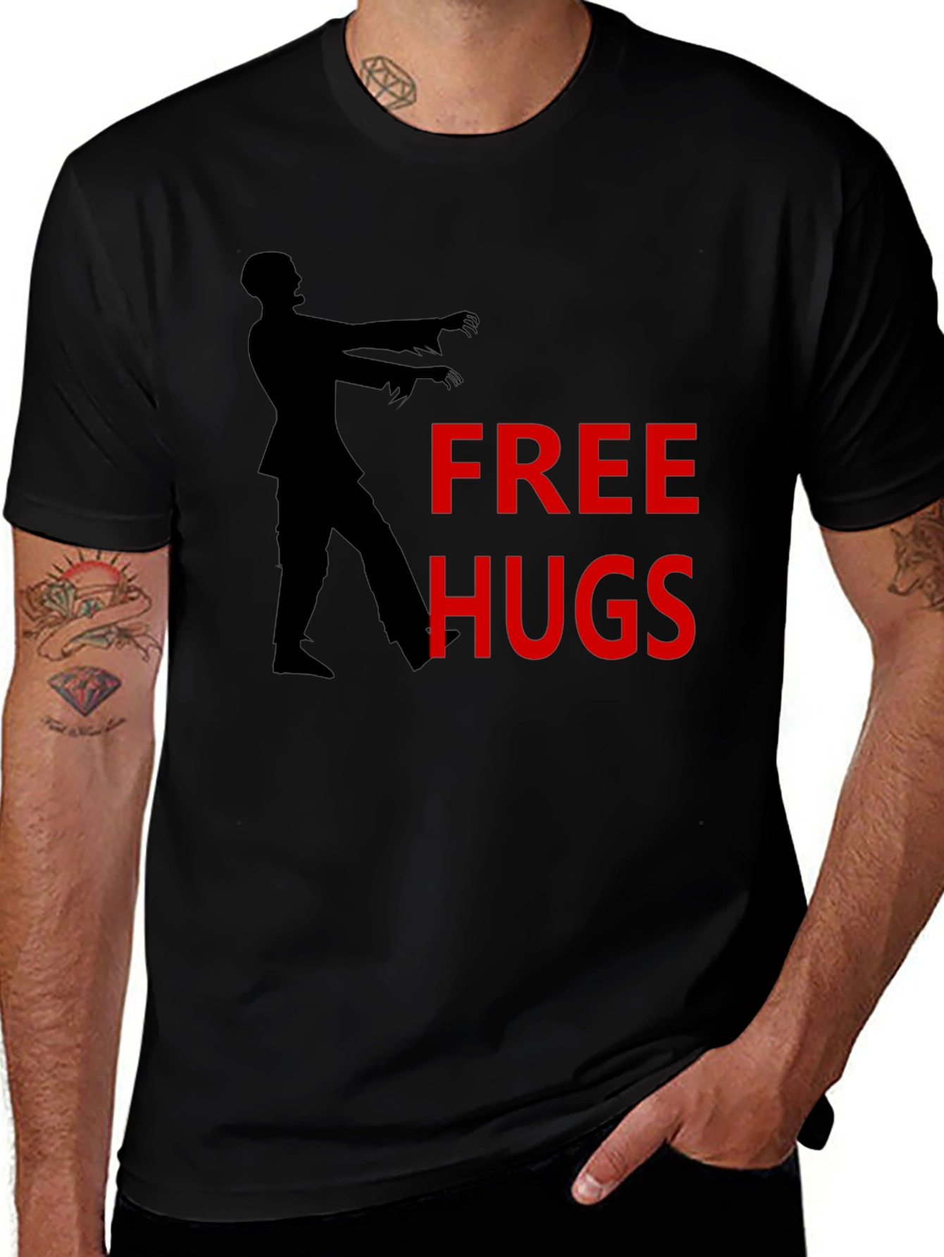 Free Hugs Zombie Graphic T-Shirt