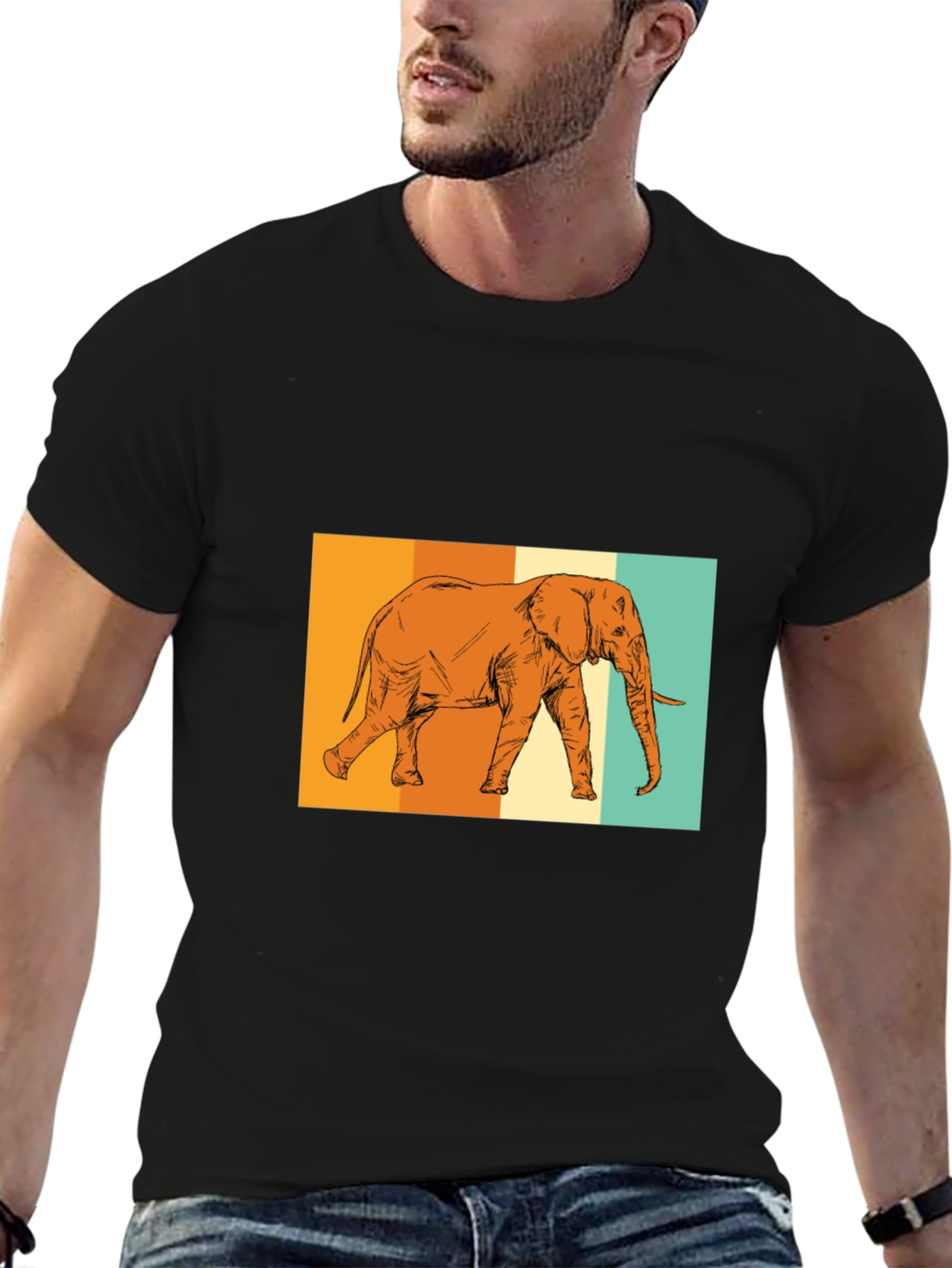 Elephant Graphic Tee - Stylish Black T-Shirt