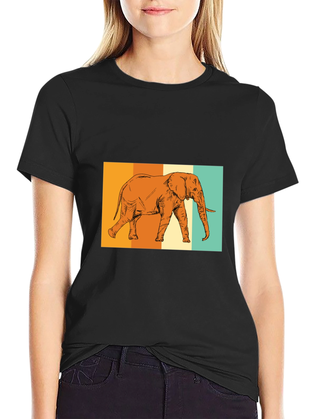 Elephant Graphic Tee - Stylish Black T-Shirt