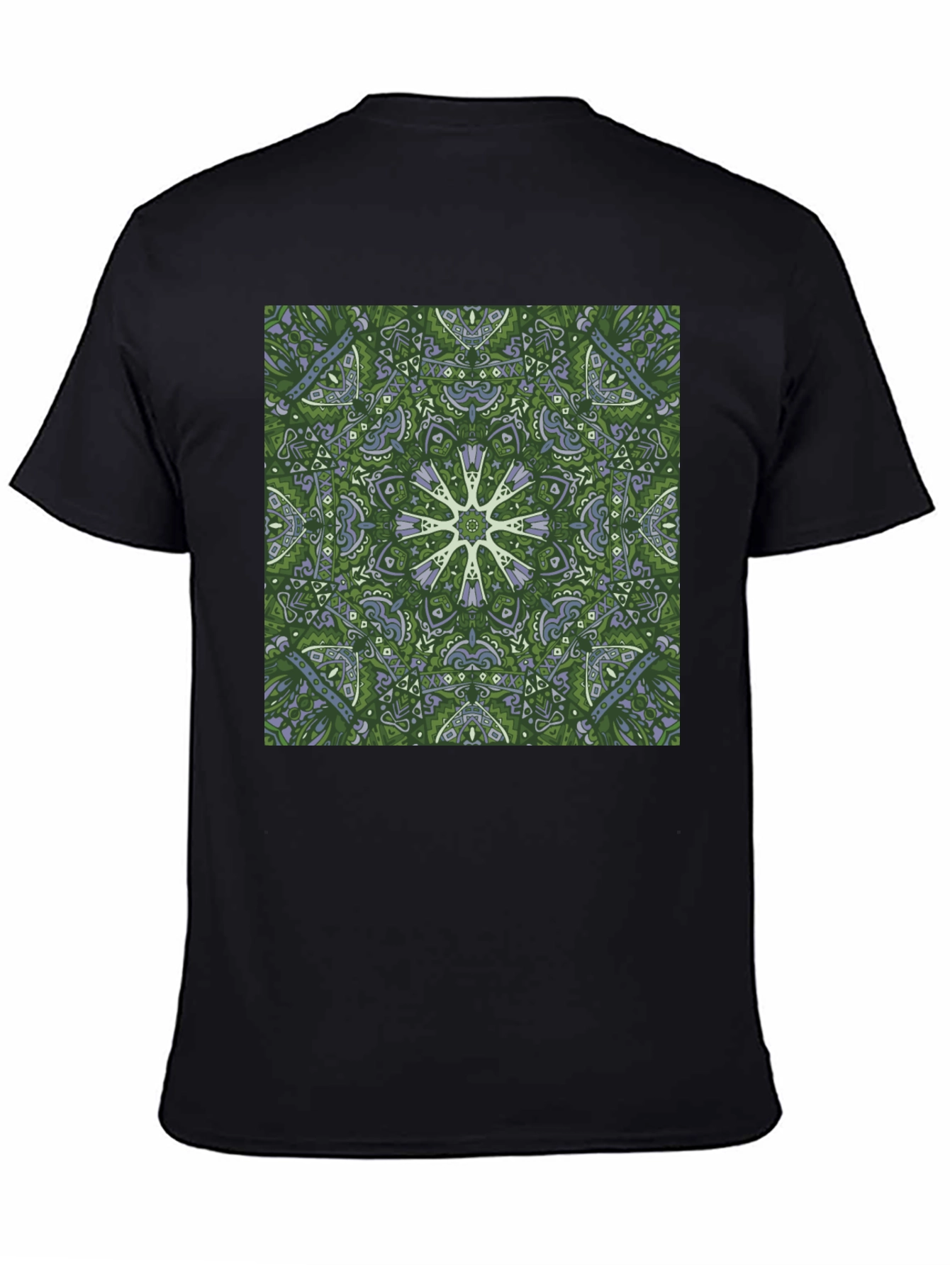 Green Kaleidoscope Mandala T-Shirt - Unique Graphic Tee