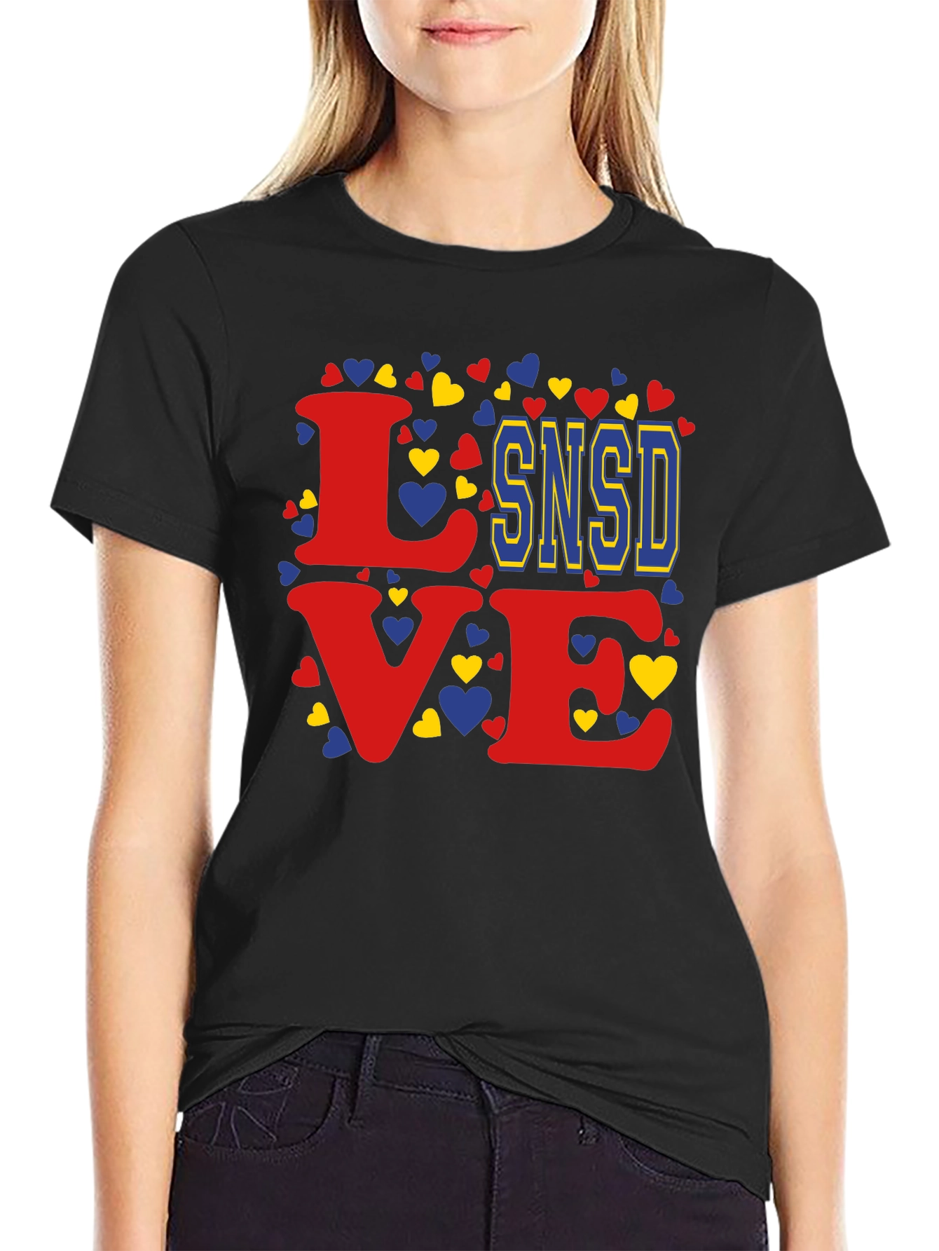 Love SNSD Heart Graphic Tee - Stylish Casual Top
