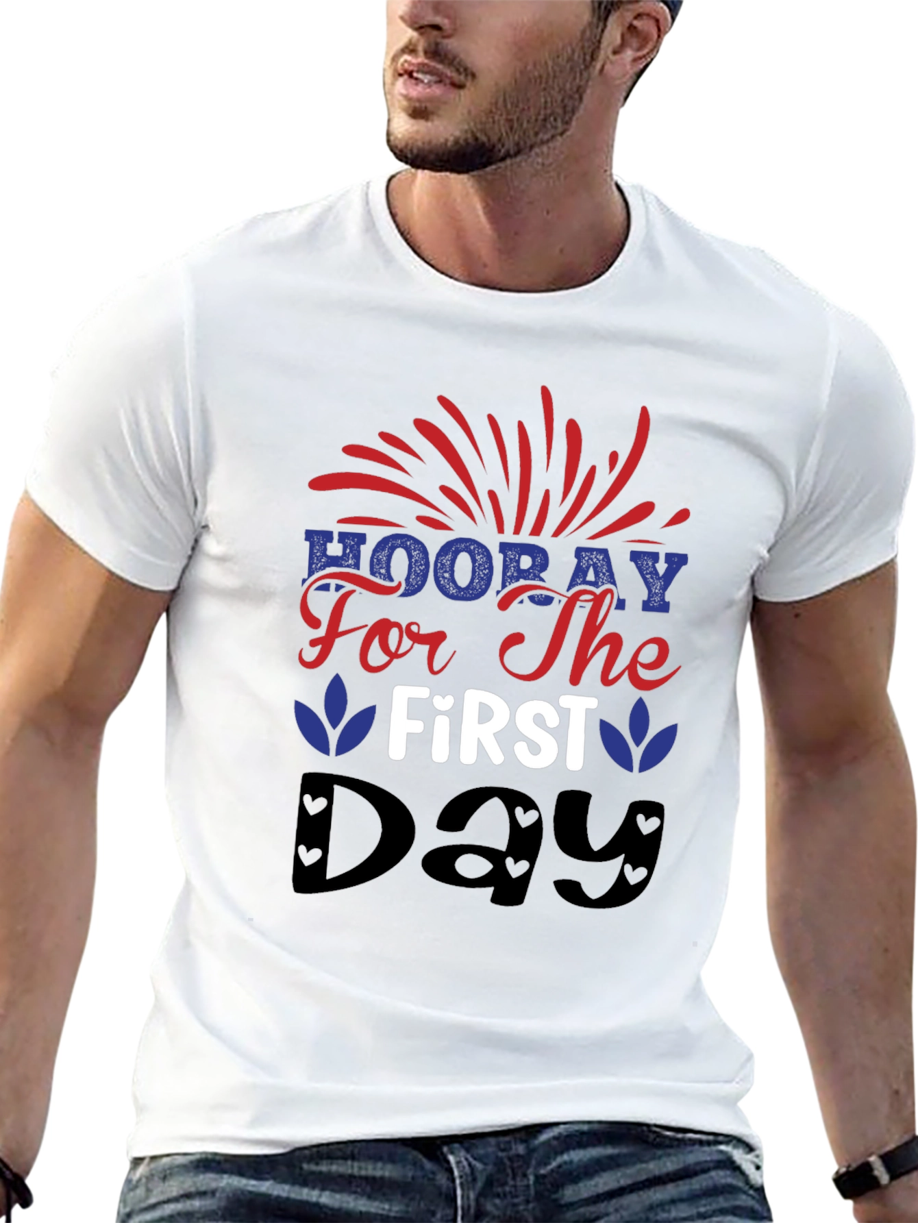 Patriotic Hooray First Day Graphic Tee