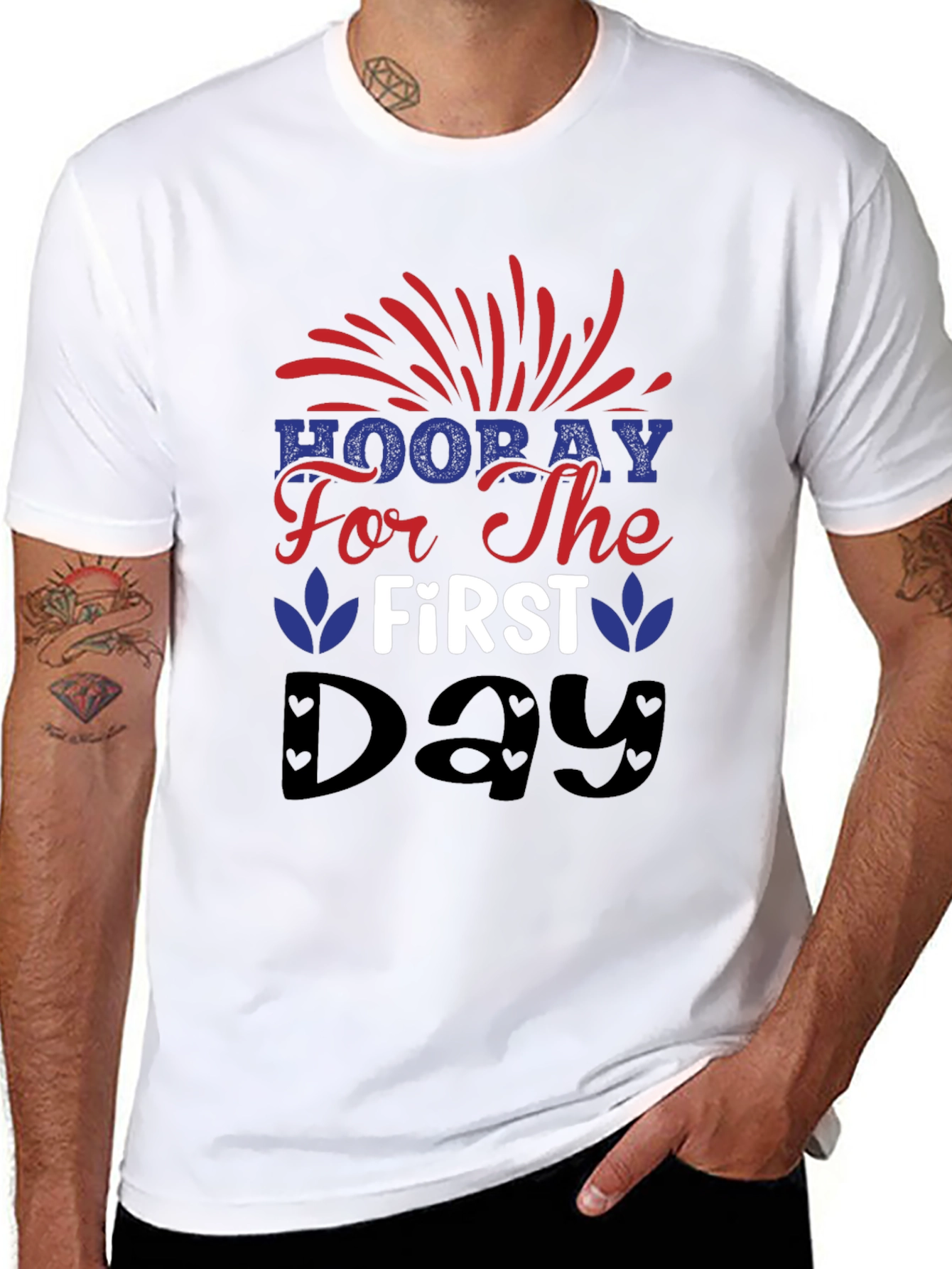 Patriotic Hooray First Day Graphic Tee