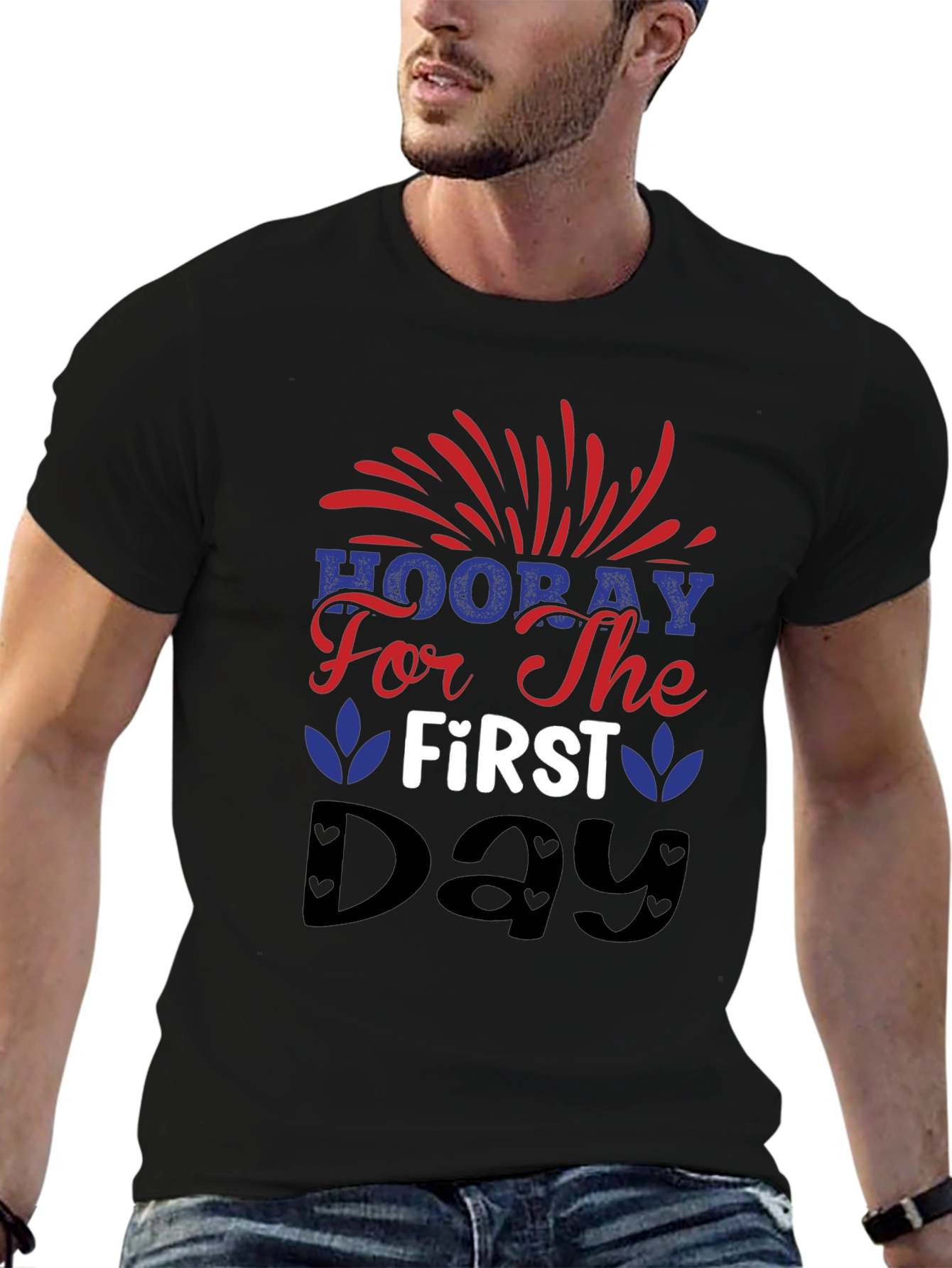 Patriotic Hooray First Day Graphic Tee