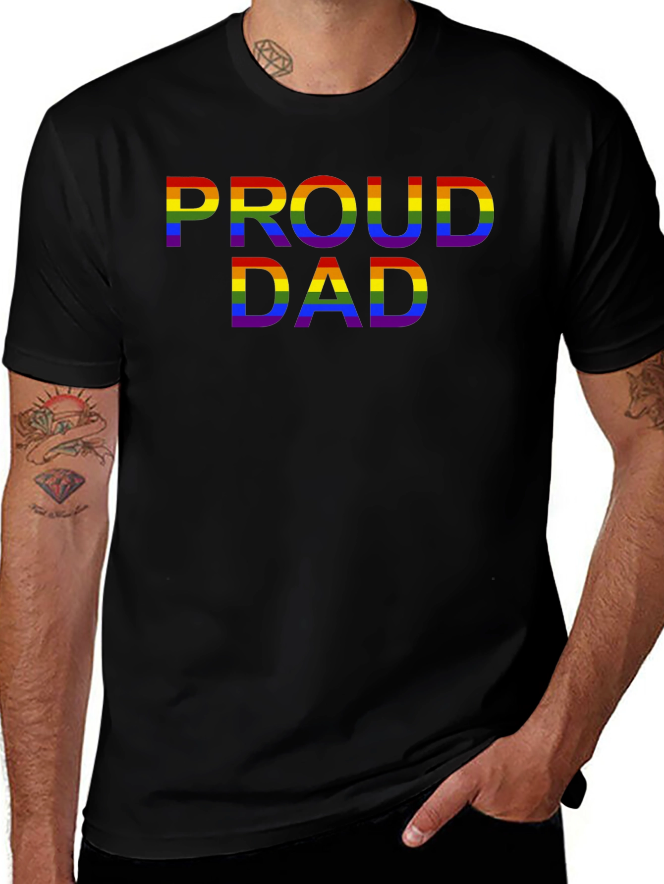 Proud Dad LGBTQ Rainbow Pride T-Shirt