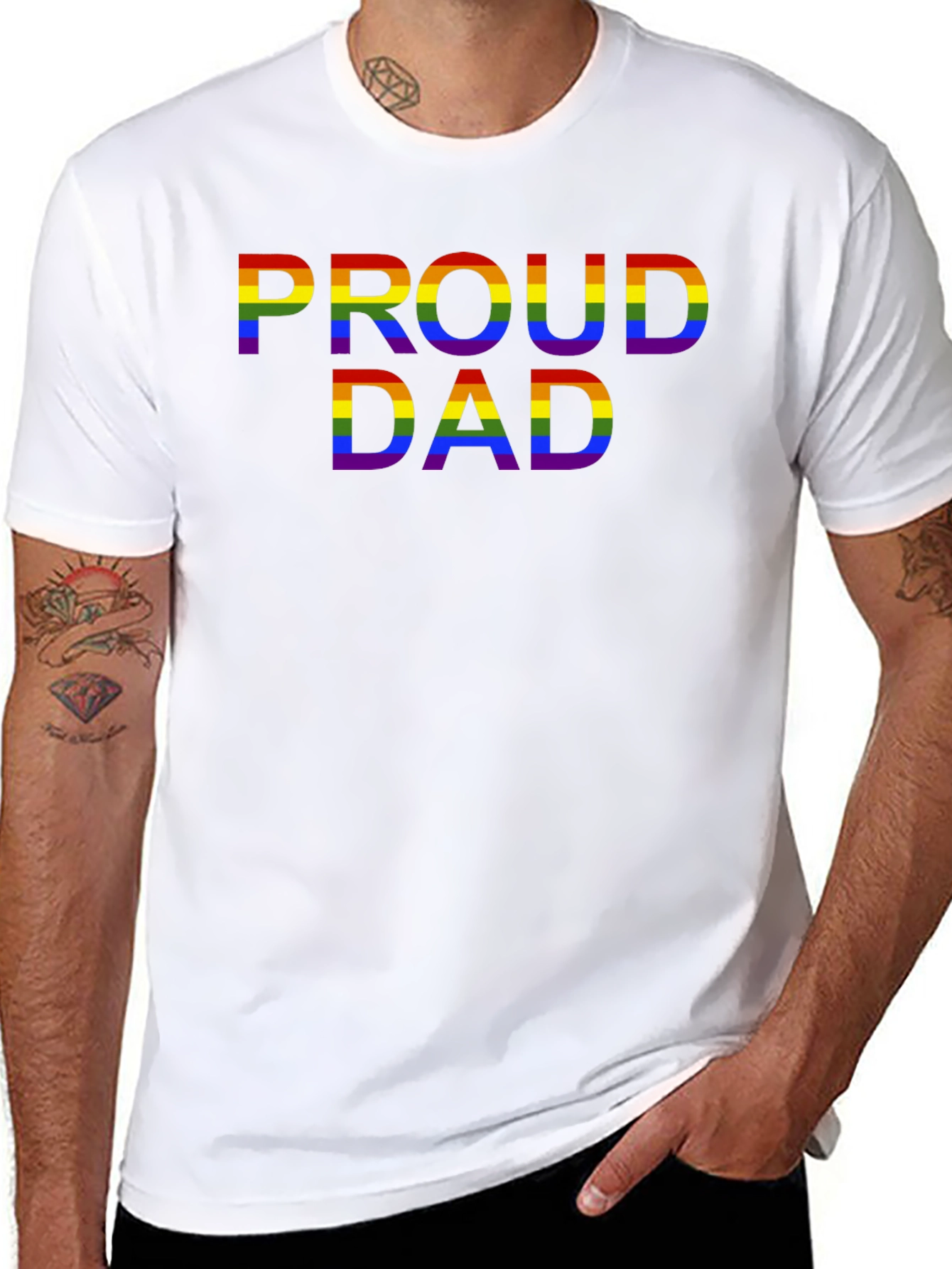Proud Dad LGBTQ Rainbow Pride T-Shirt