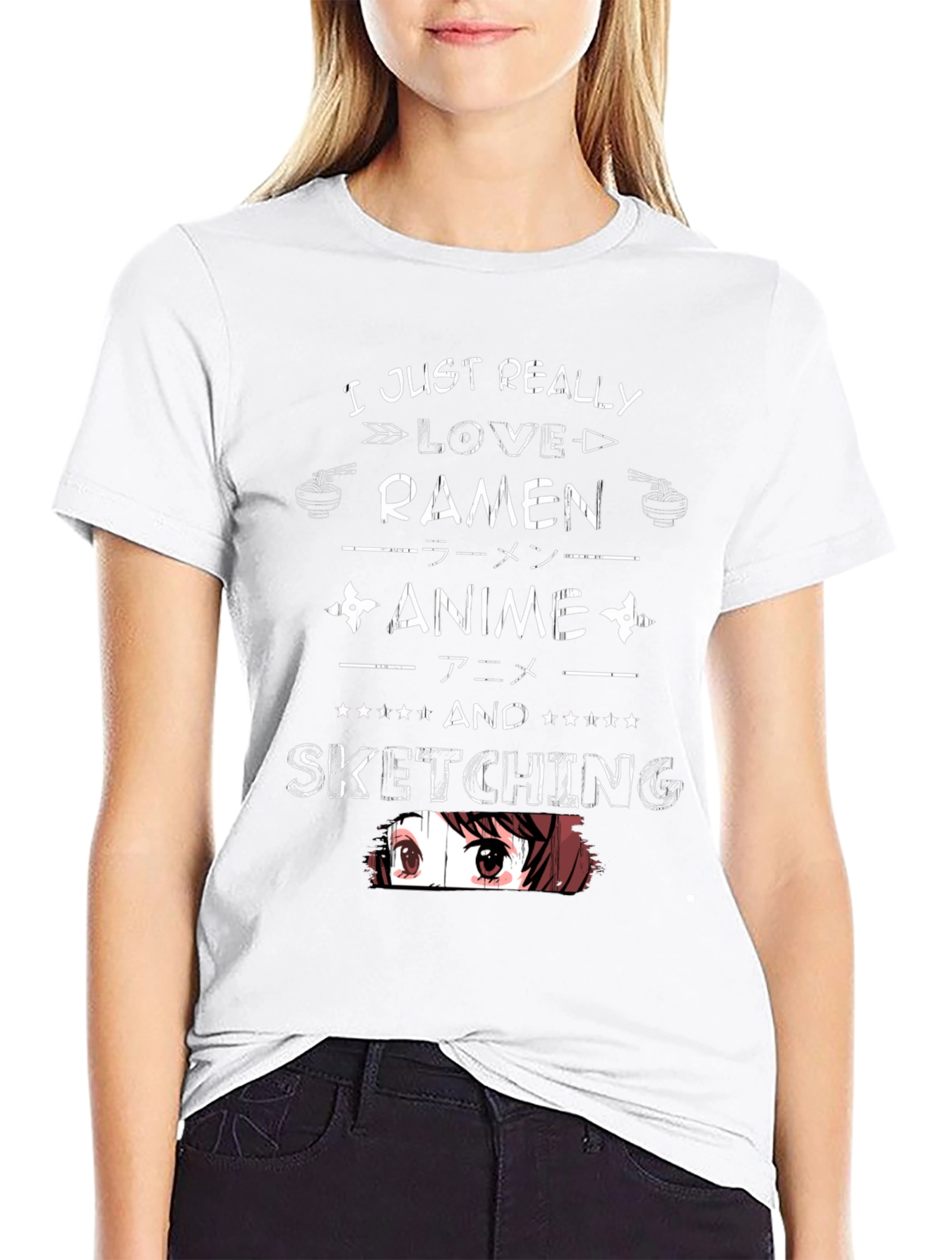 Ramen Anime Sketching Graphic T-Shirt