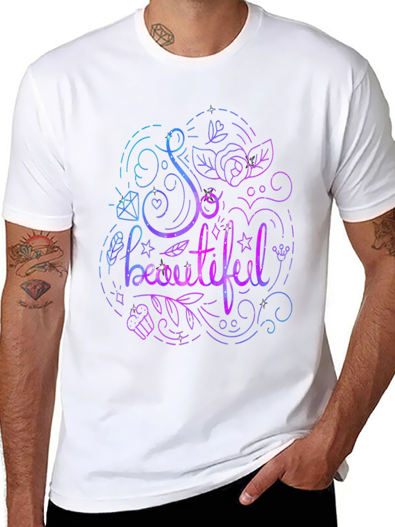 So Beautiful Graphic Print Black T-Shirt