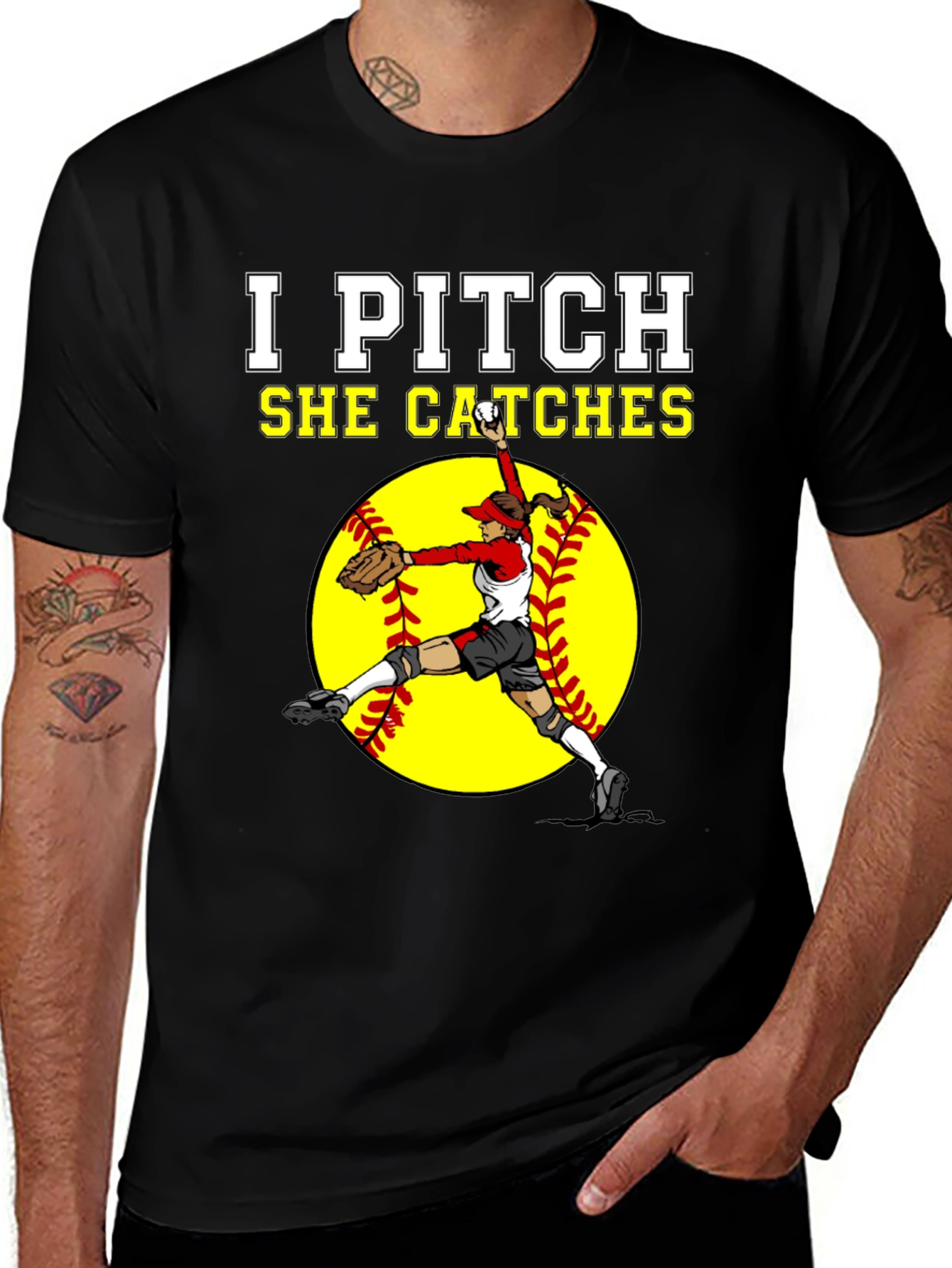 I Pitch She Catches Graphic Tee