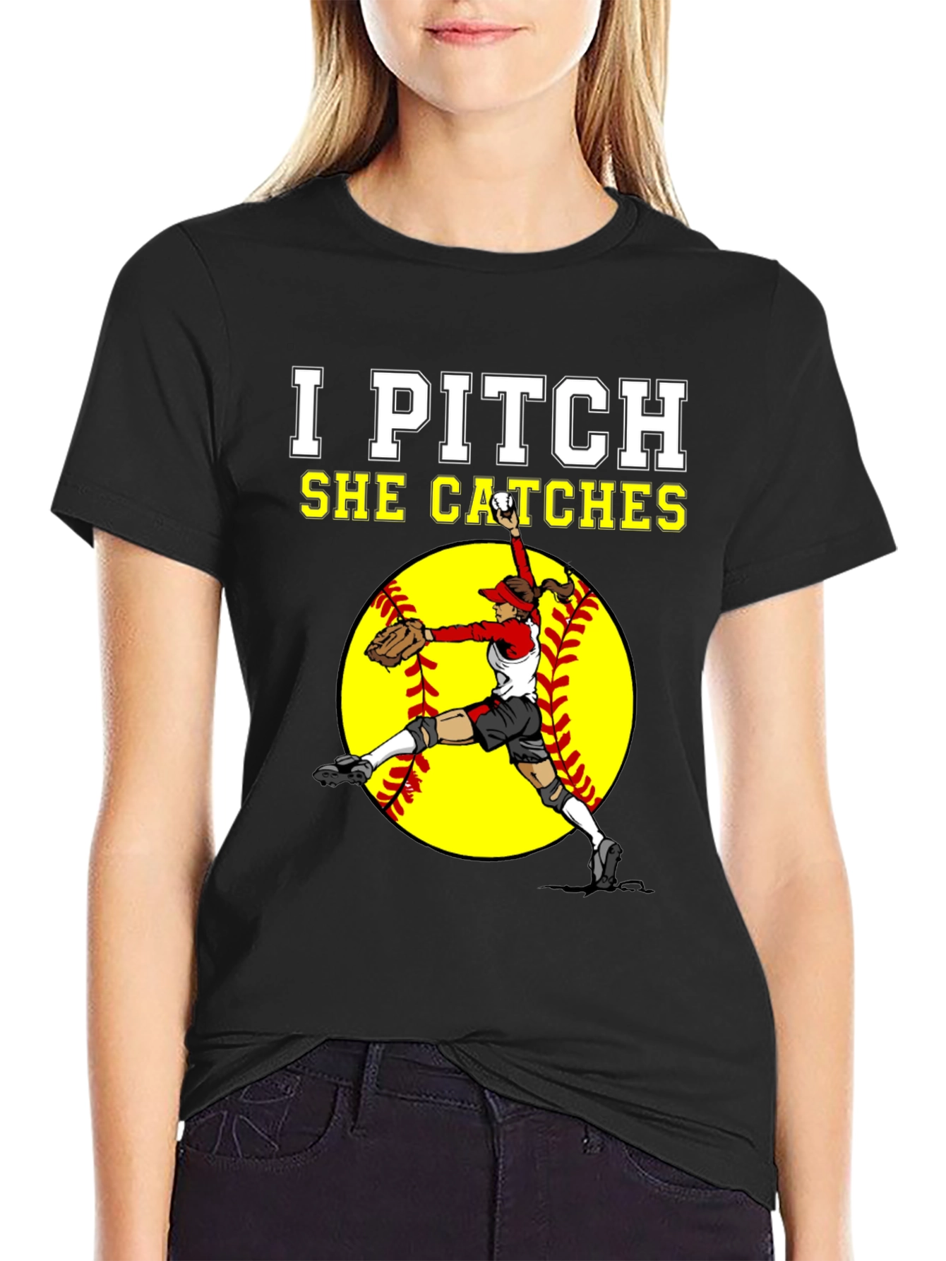 I Pitch She Catches Graphic Tee
