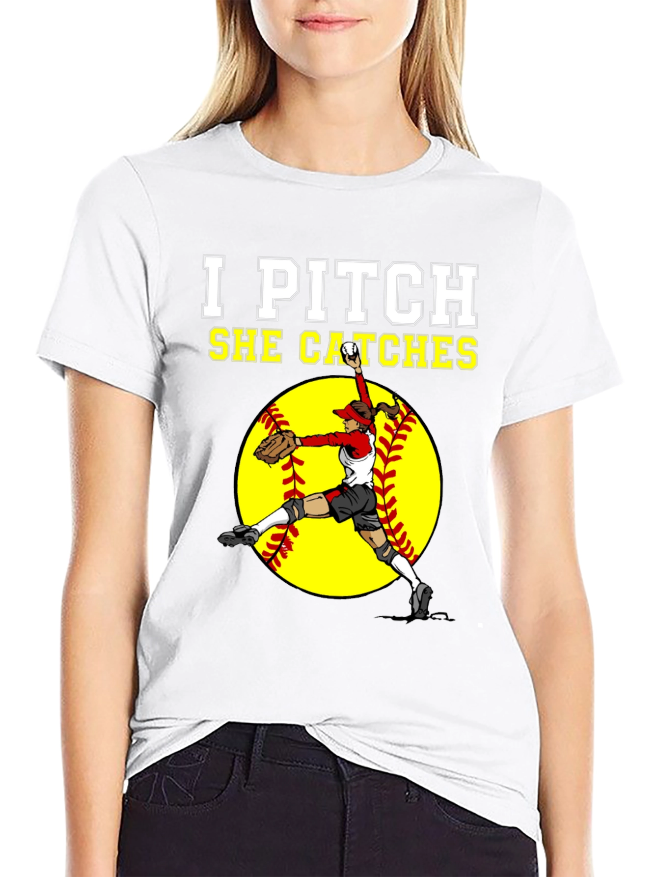 I Pitch She Catches Graphic Tee