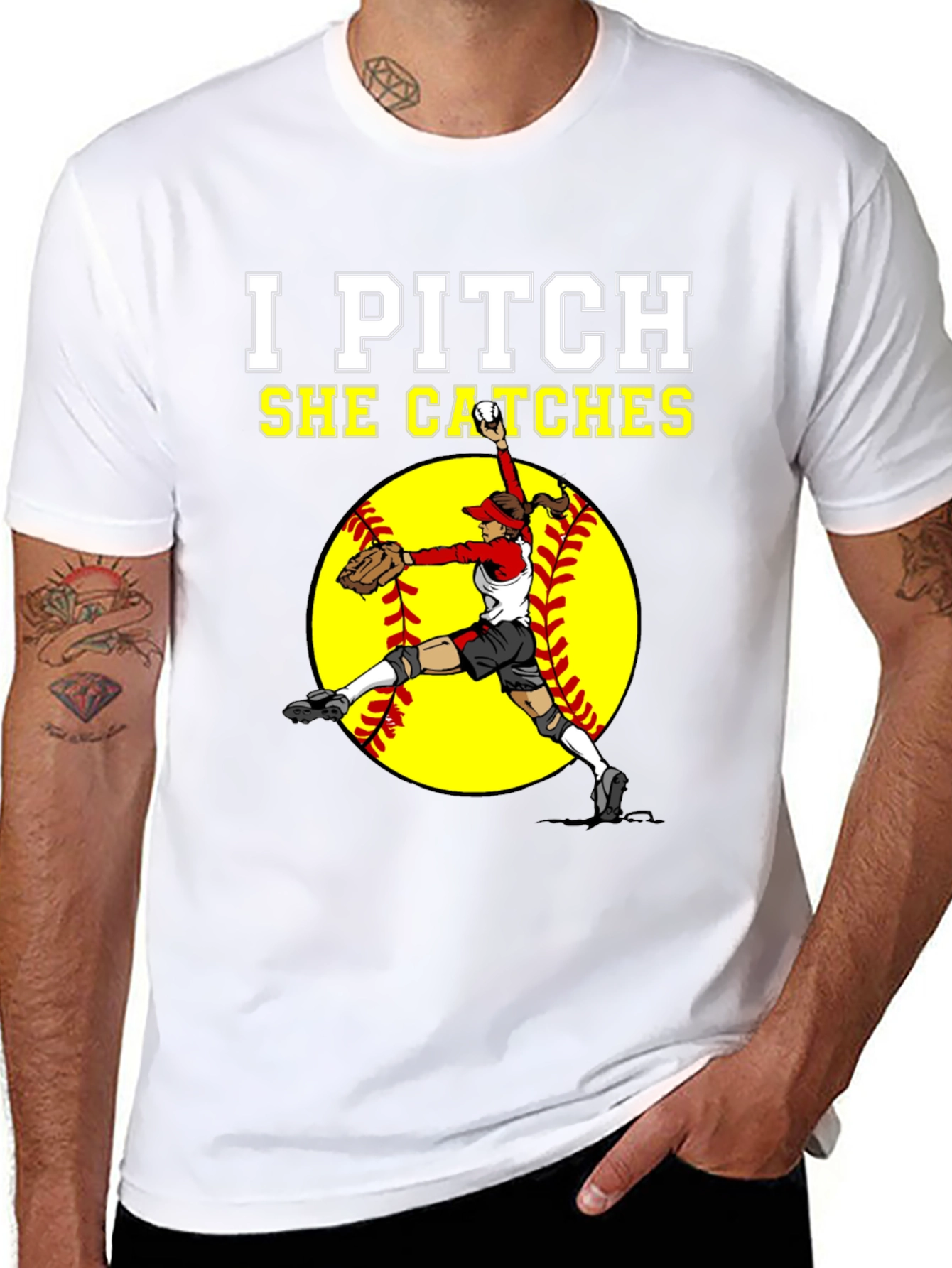 I Pitch She Catches Graphic Tee