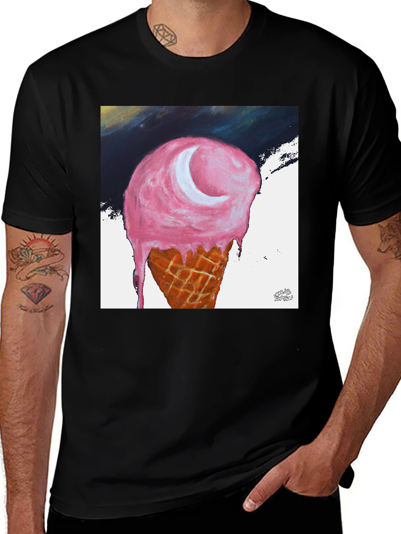 Ice Cream Moon Graphic Tee - Unisex