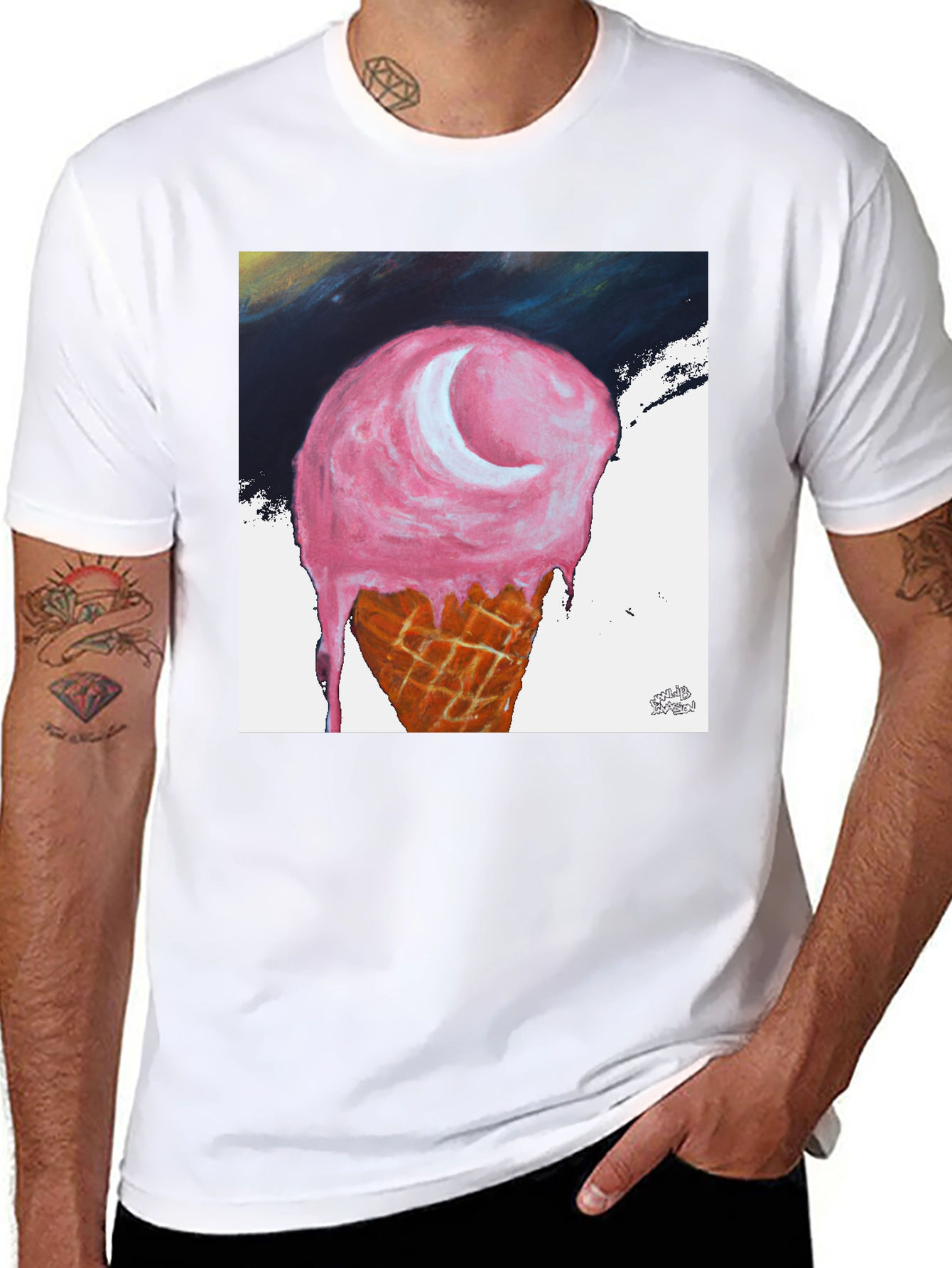 Ice Cream Moon Graphic Tee - Unisex