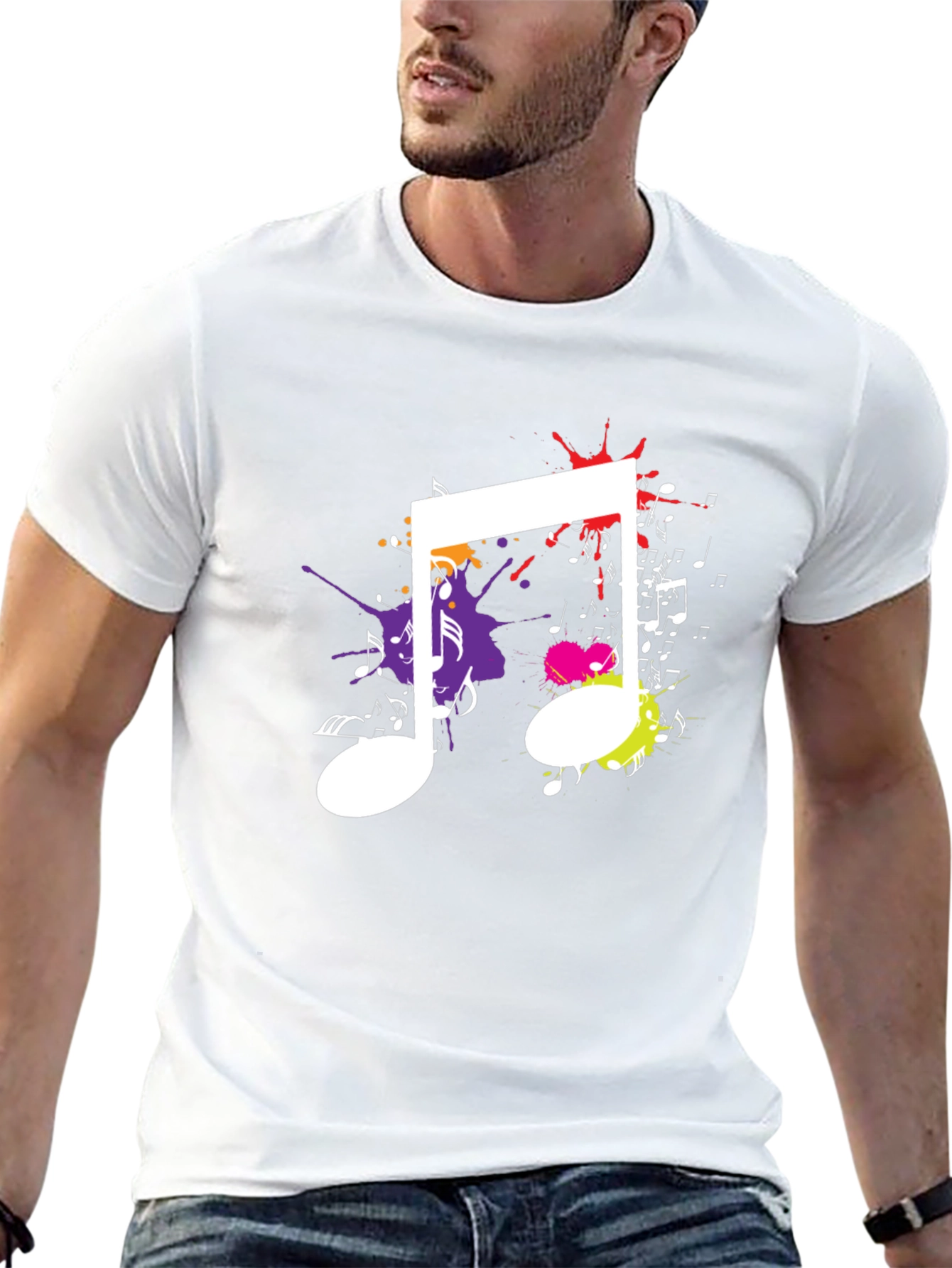 Music Note Splatter Graphic Tee