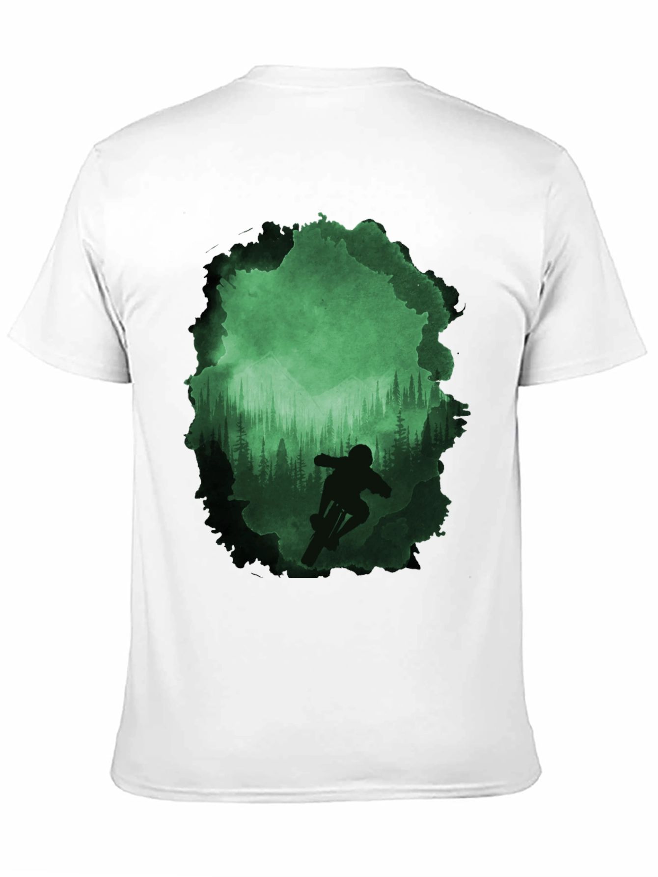 Mountain Biker Forest T-Shirt - Adventure Awaits!