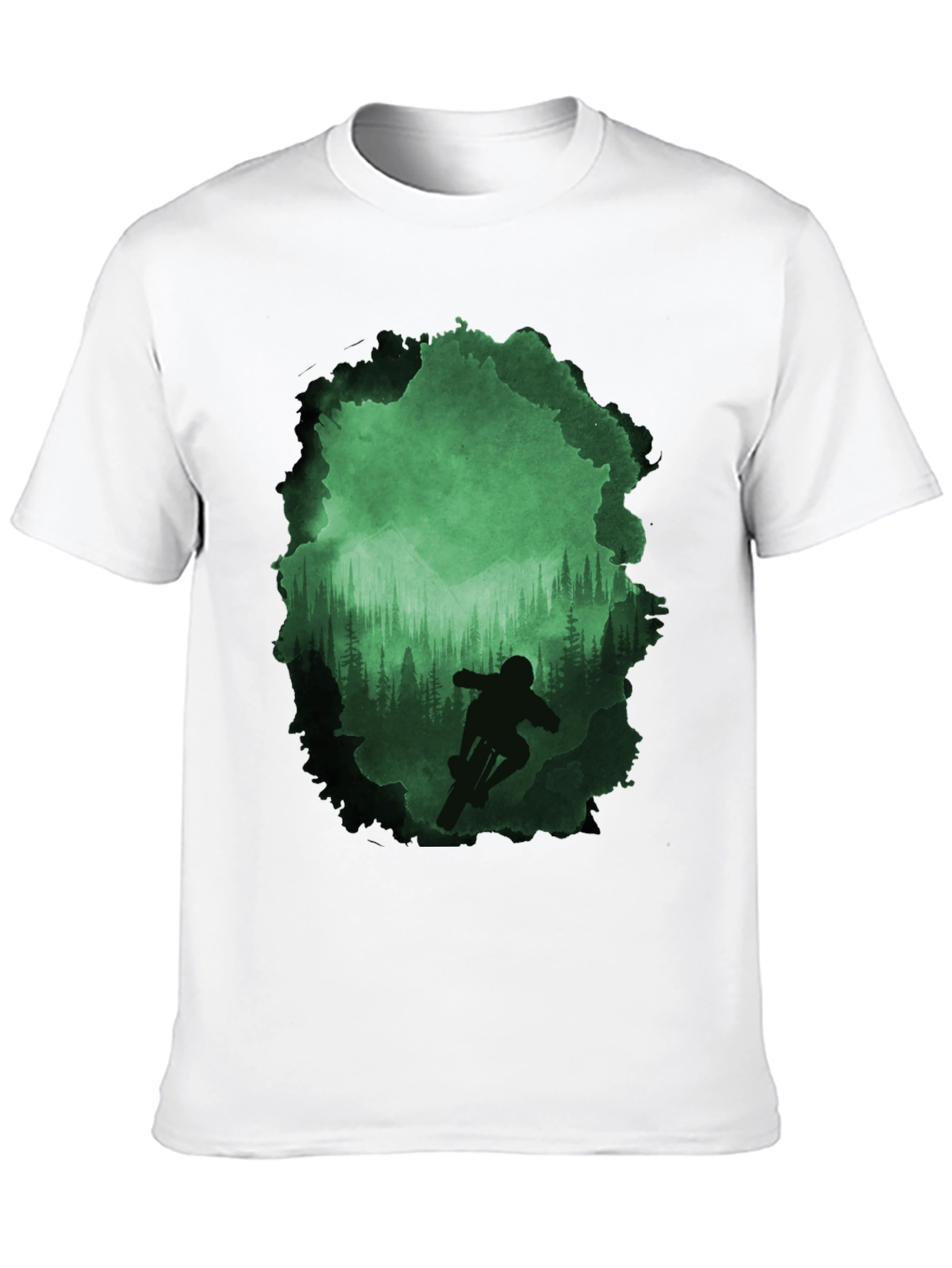 Mountain Biker Forest T-Shirt - Adventure Awaits!