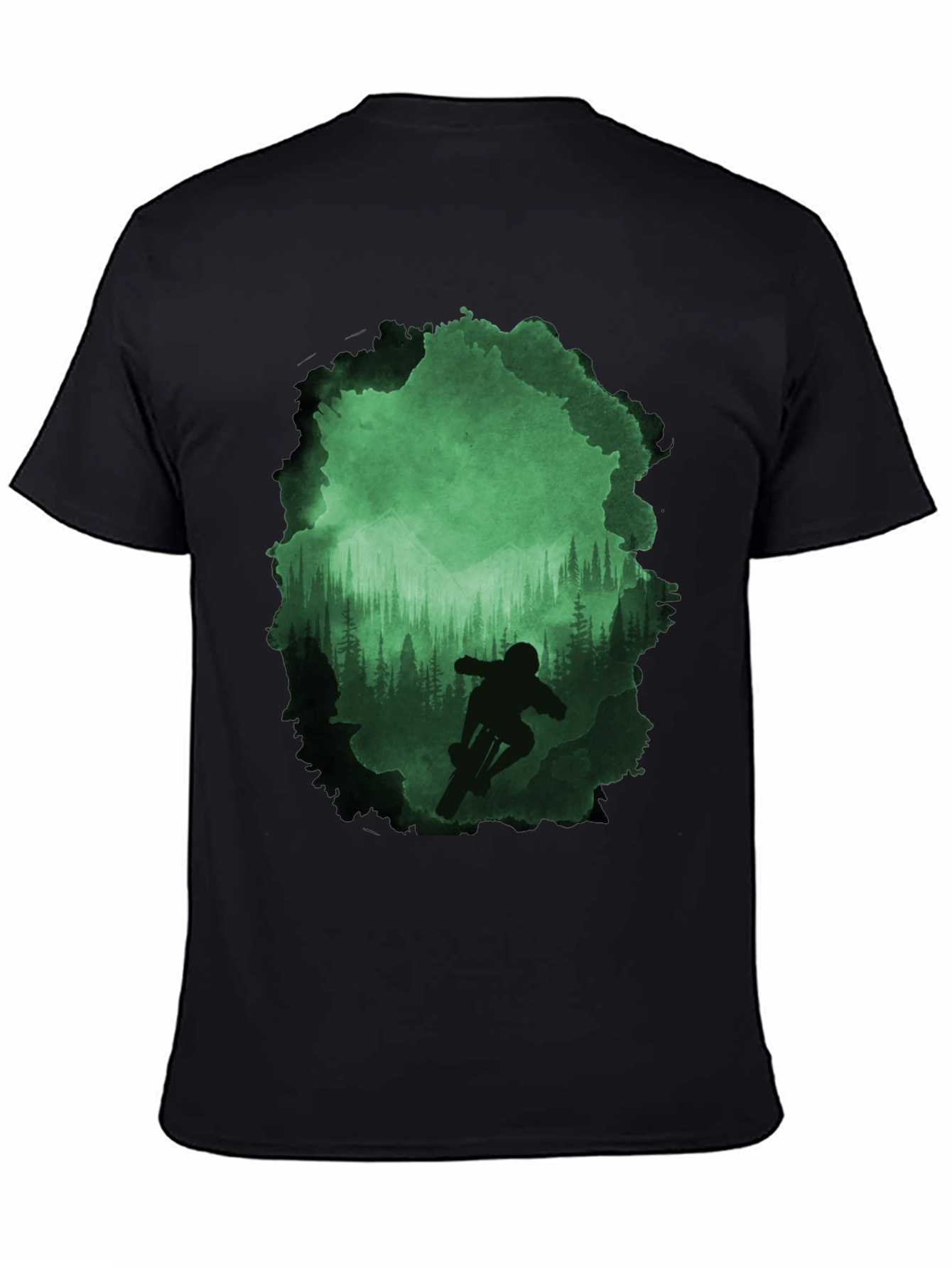 Mountain Biker Forest T-Shirt - Adventure Awaits!