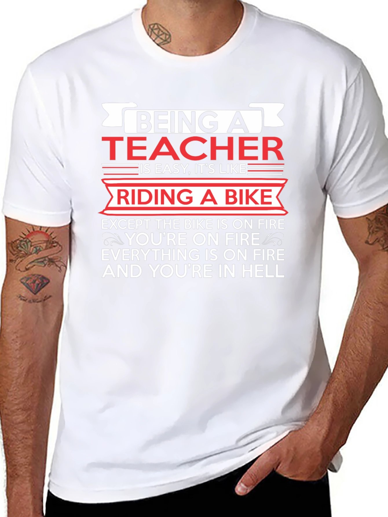 Teacher T-Shirt: Riding a Bike in Hell