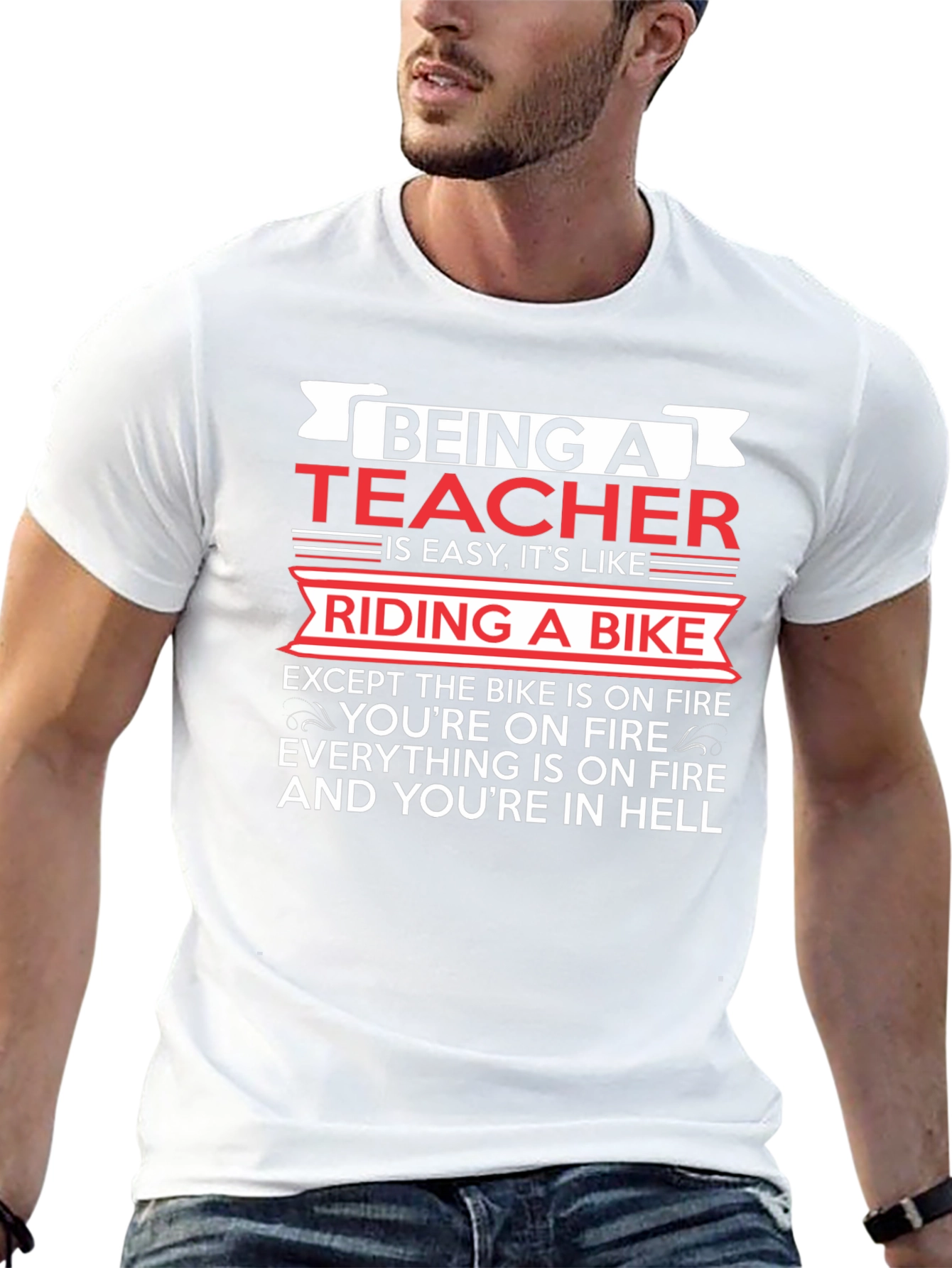 Teacher T-Shirt: Riding a Bike in Hell