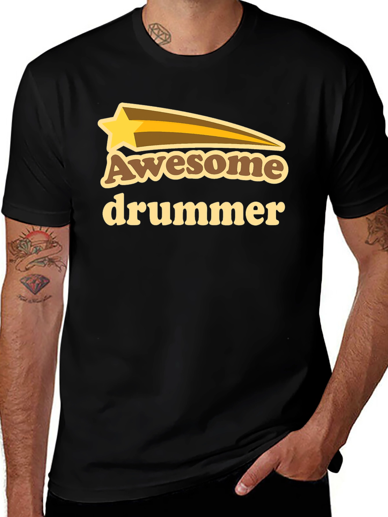 Awesome Drummer T-Shirt - Retro Style