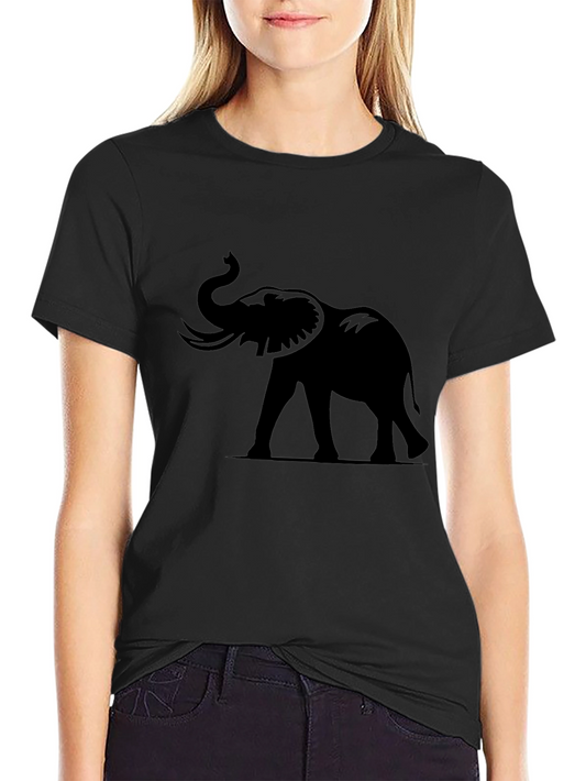 Elephant Silhouette Black T-Shirt