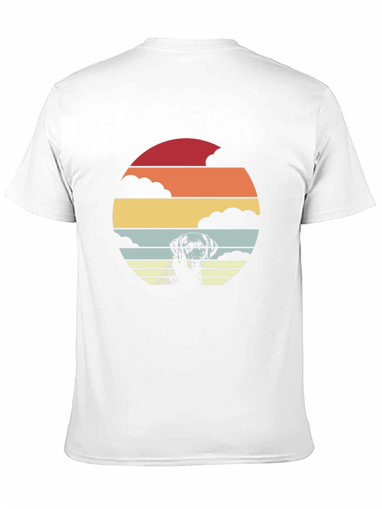 Retro Dog Sunset Graphic T-Shirt