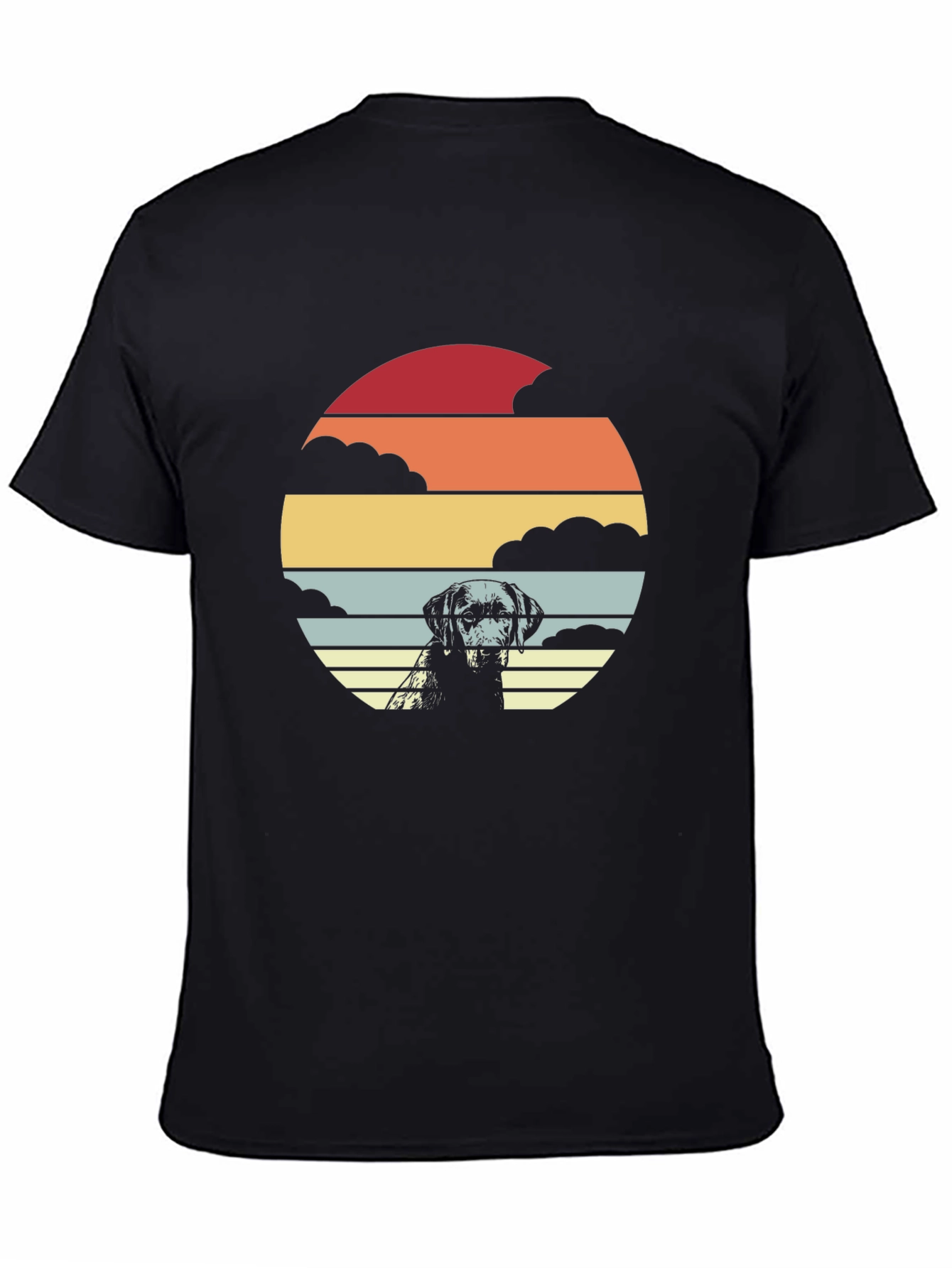 Retro Dog Sunset Graphic T-Shirt