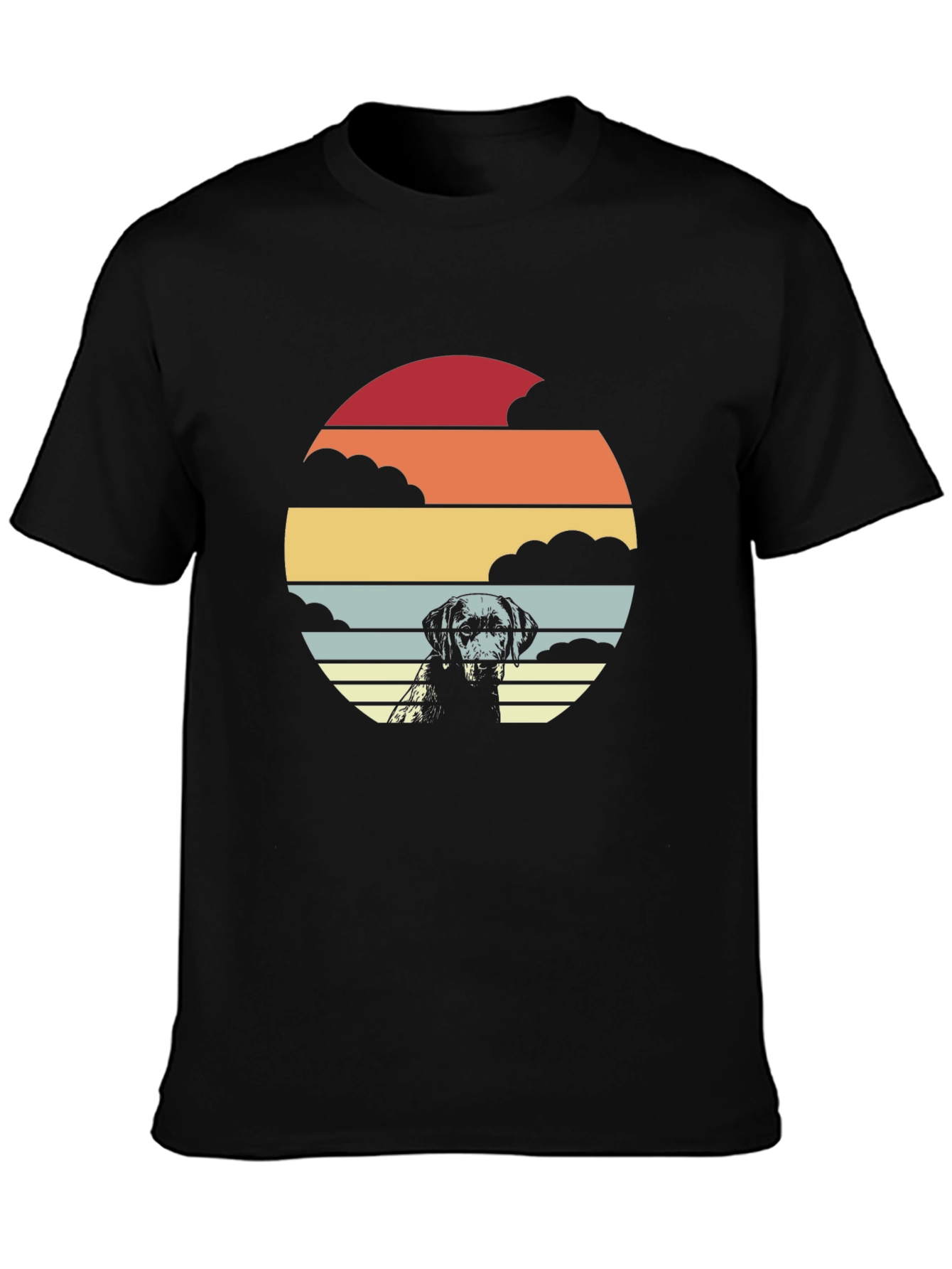 Retro Dog Sunset Graphic T-Shirt