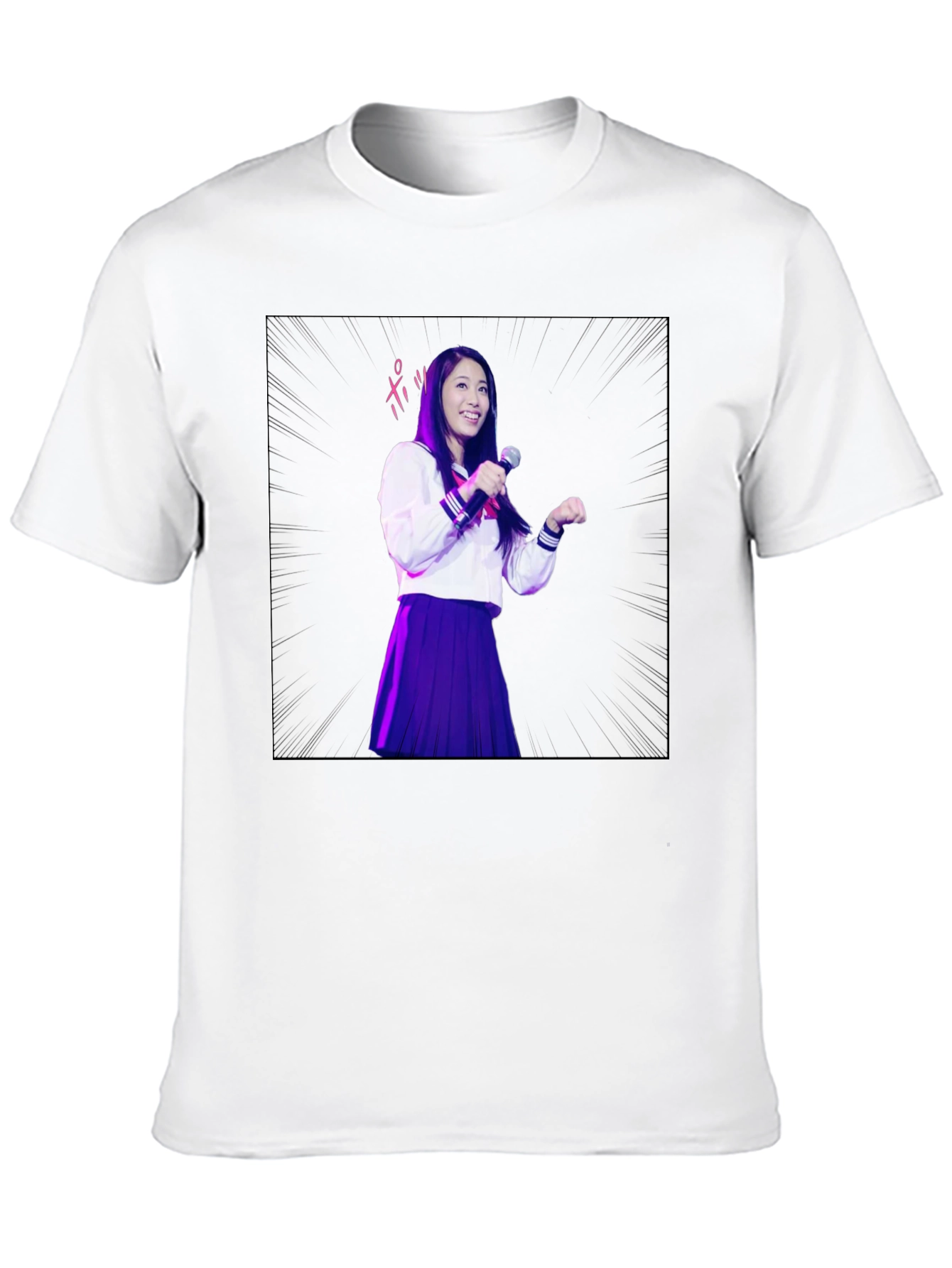 Stylish Black T-Shirt with Anime Girl Graphic